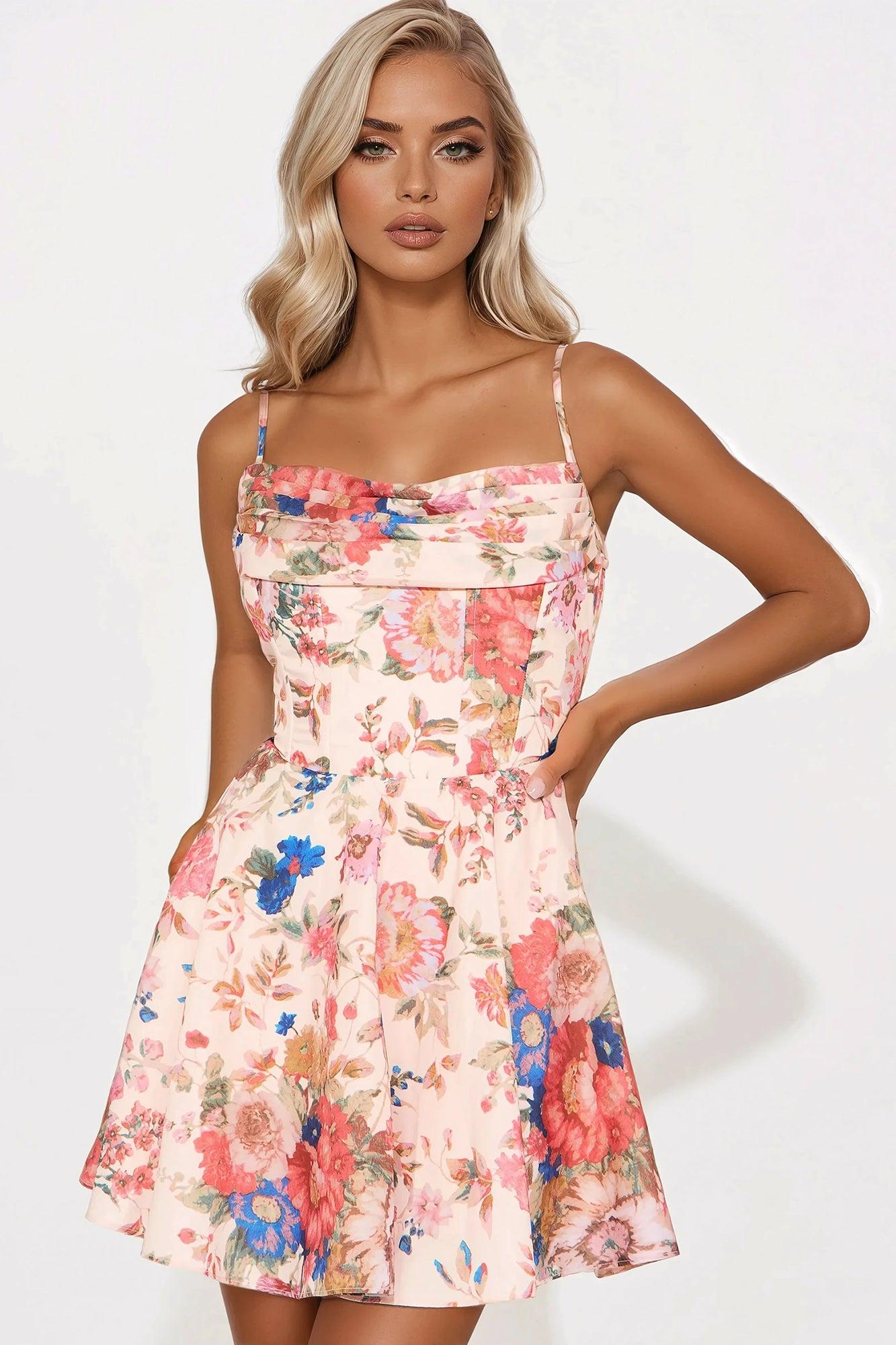Hello Spring Floral Mini Dress - Pink/combo Product Image