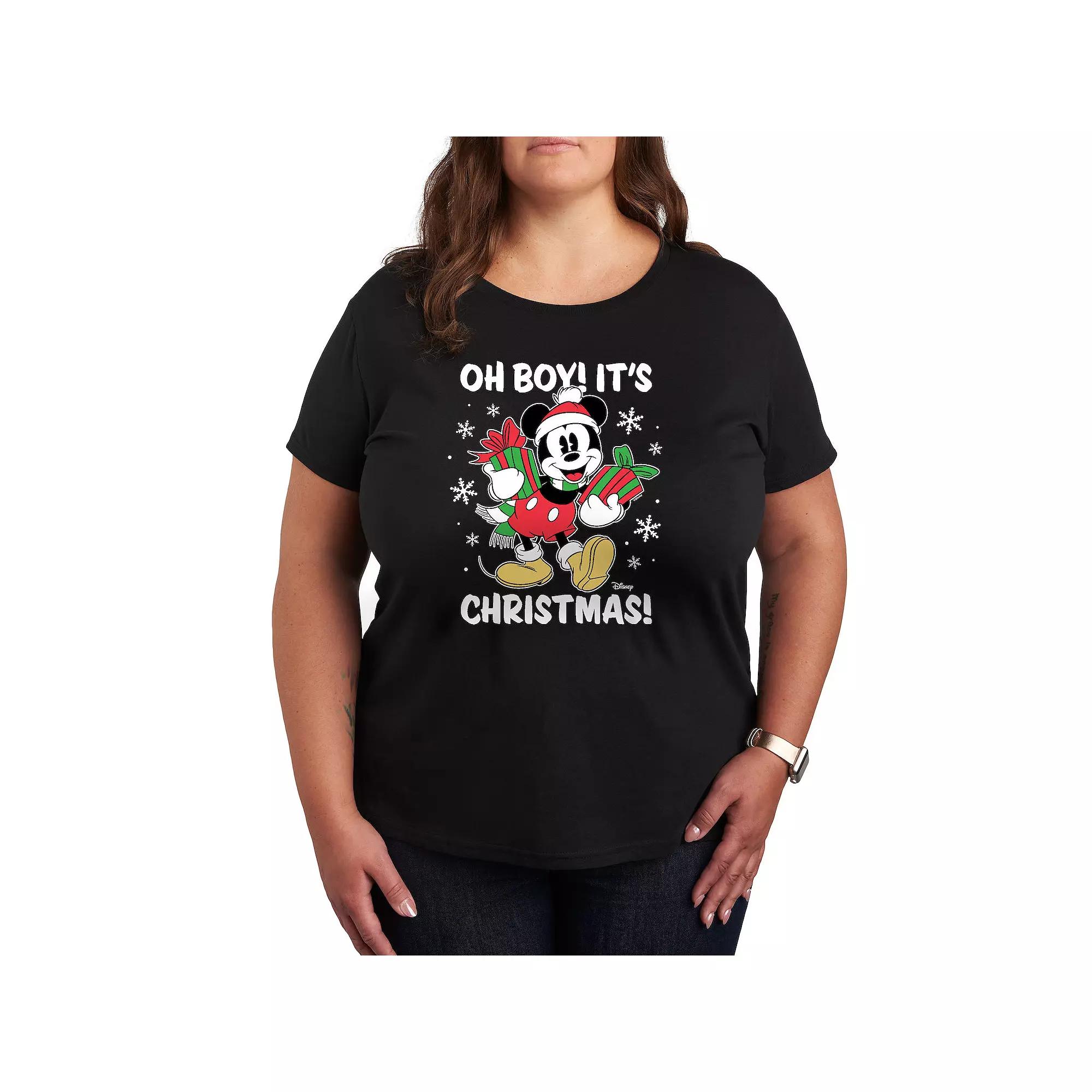 Disney's Mickey Mouse Plus Oh Boy It's Christmas Graphic Tee, Women's,  Product Image