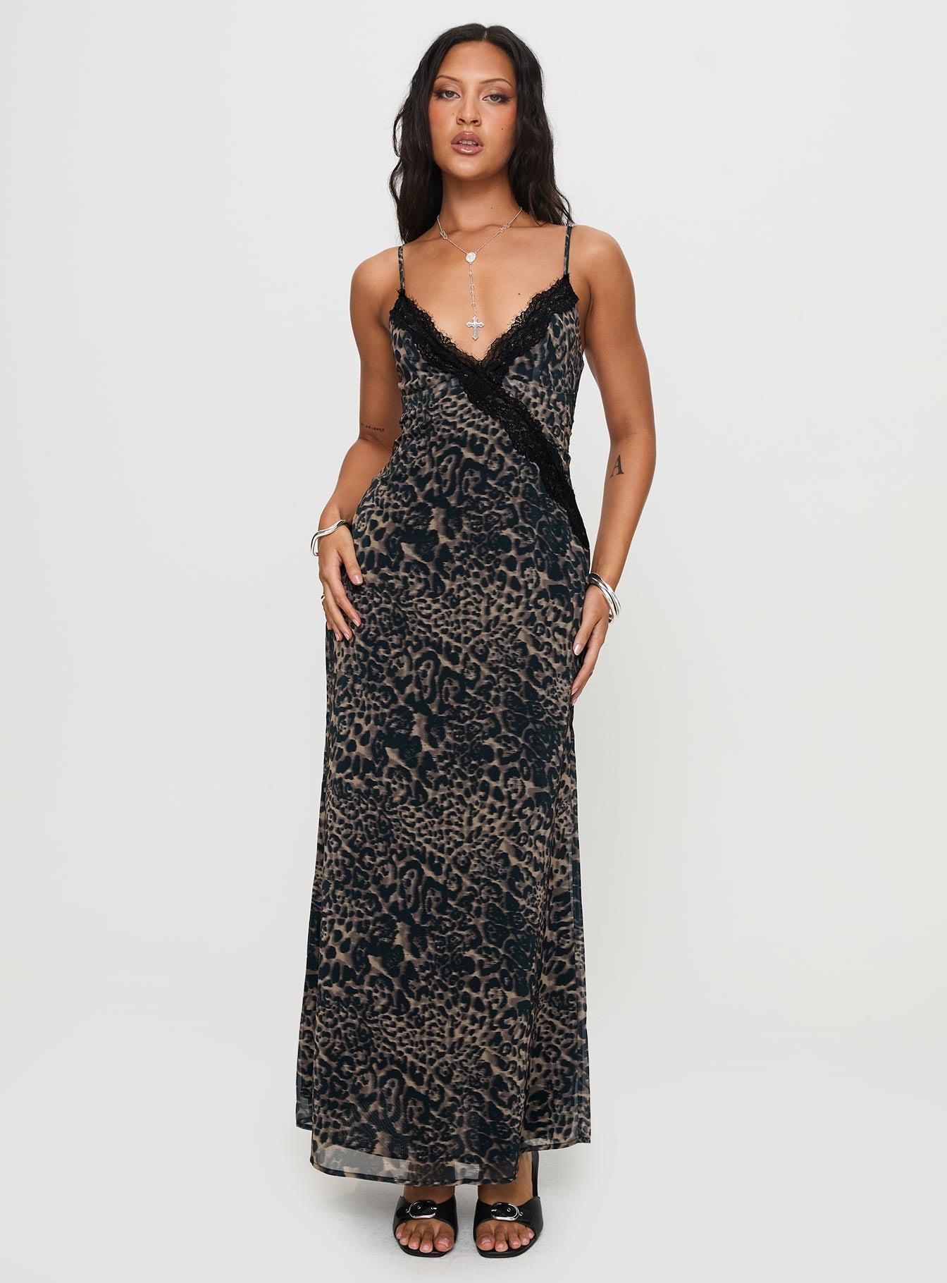 Rosalba Maxi Dress Leopard Product Image