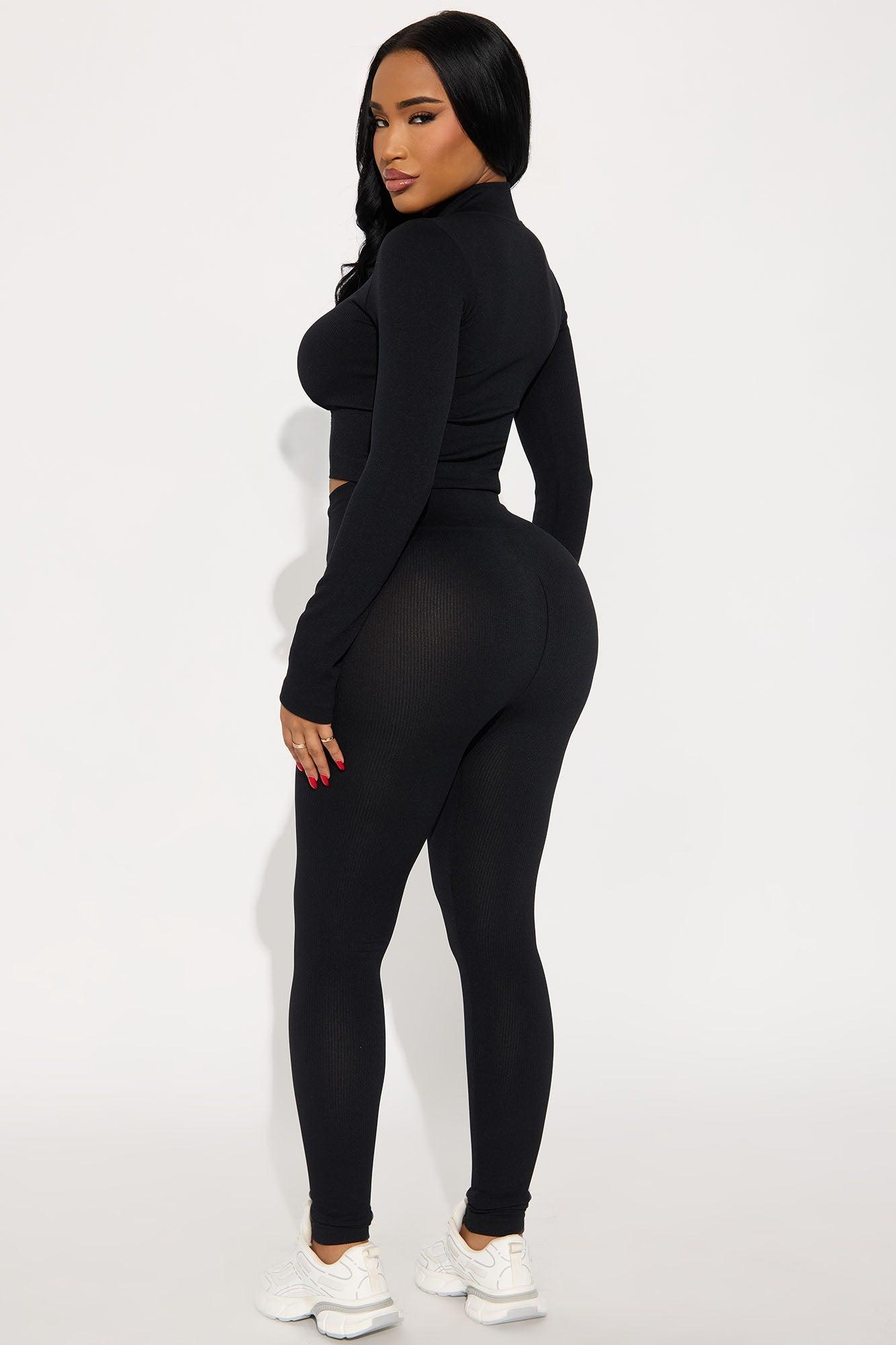 Serena Seamless Zip Up Legging Set - Black Female Product Image