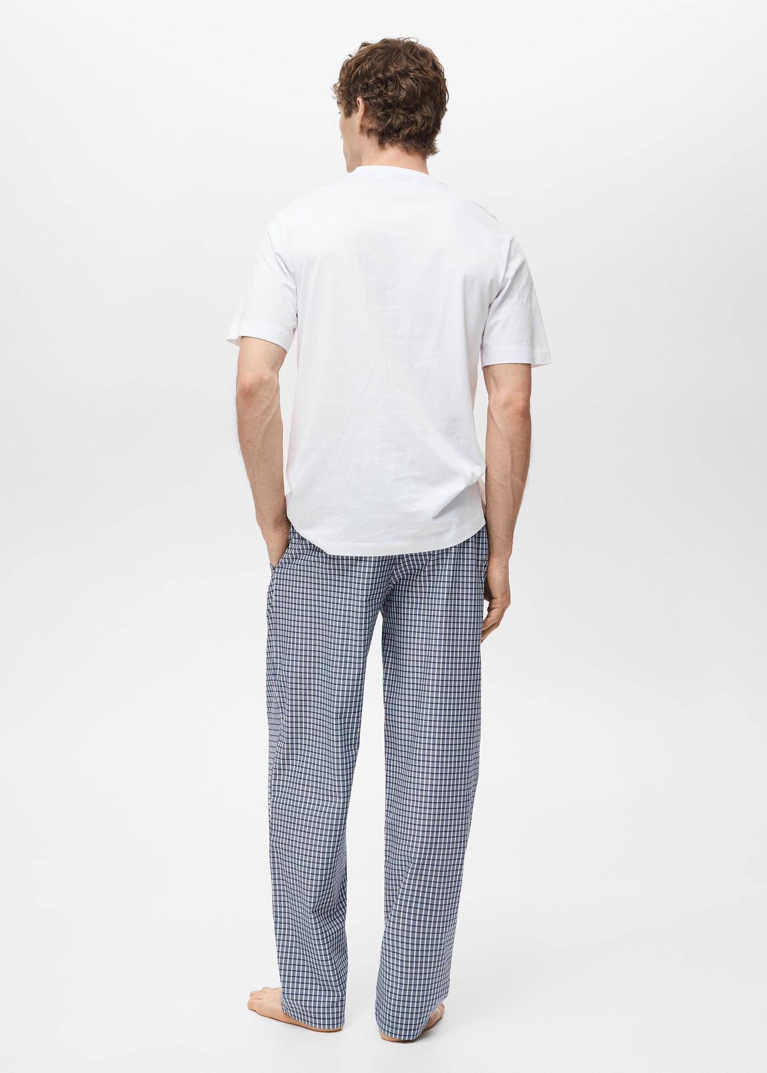 100% cotton check pyjama set - Men | MANGO USA Product Image