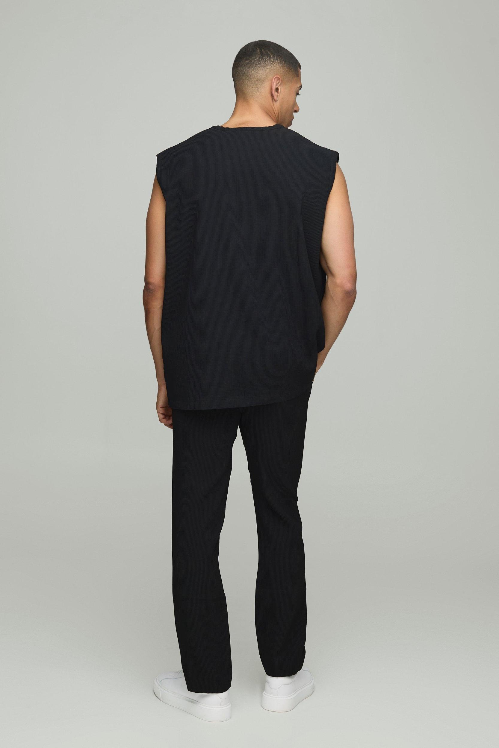 Oversized Pleated Tank | boohooMAN USA Product Image