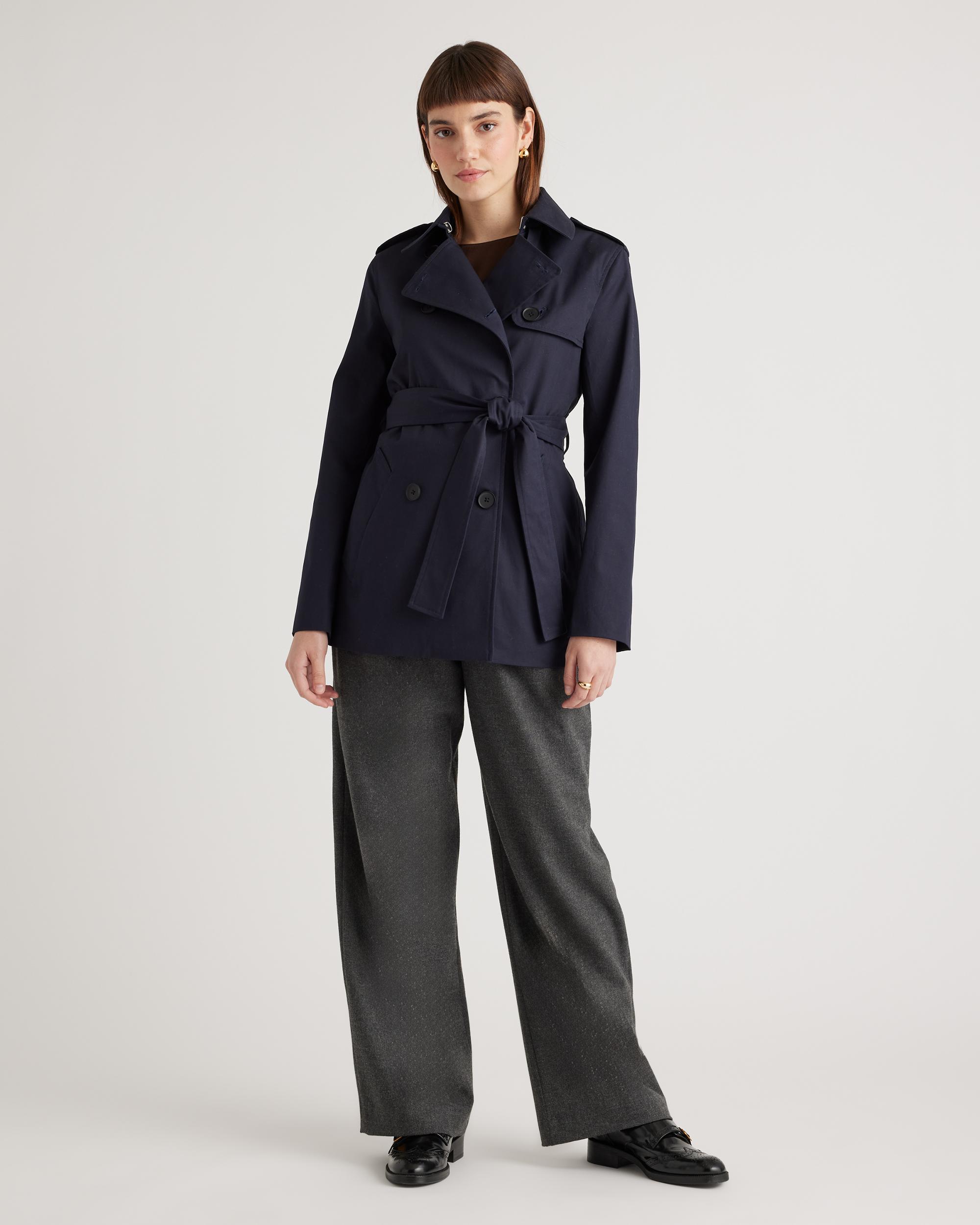 Quince | Women's Comfort Stretch Short Trench Coat Size XS, Organic Cotton Product Image