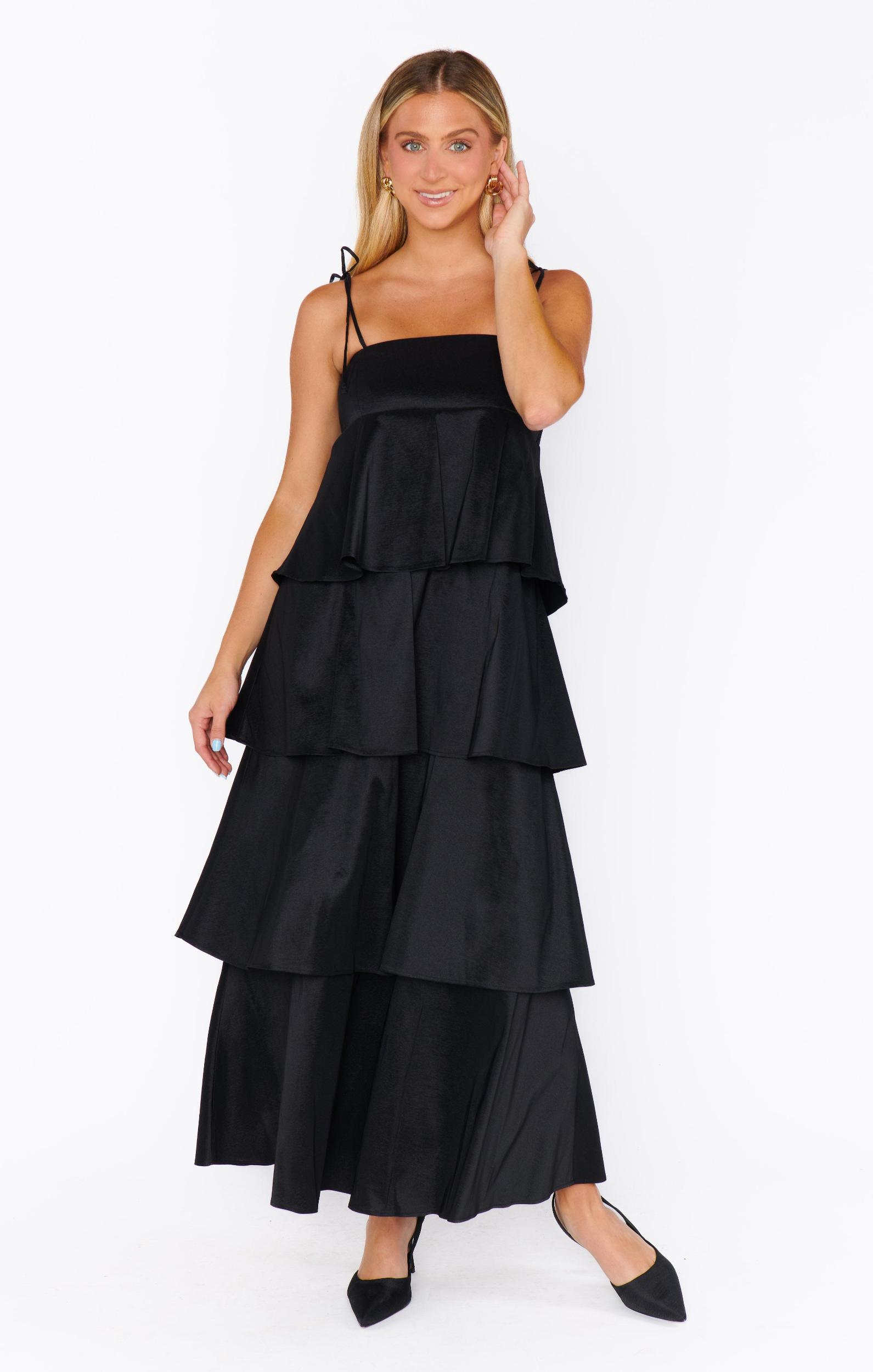 Meet Cute Dress ~ Black Taffeta Product Image