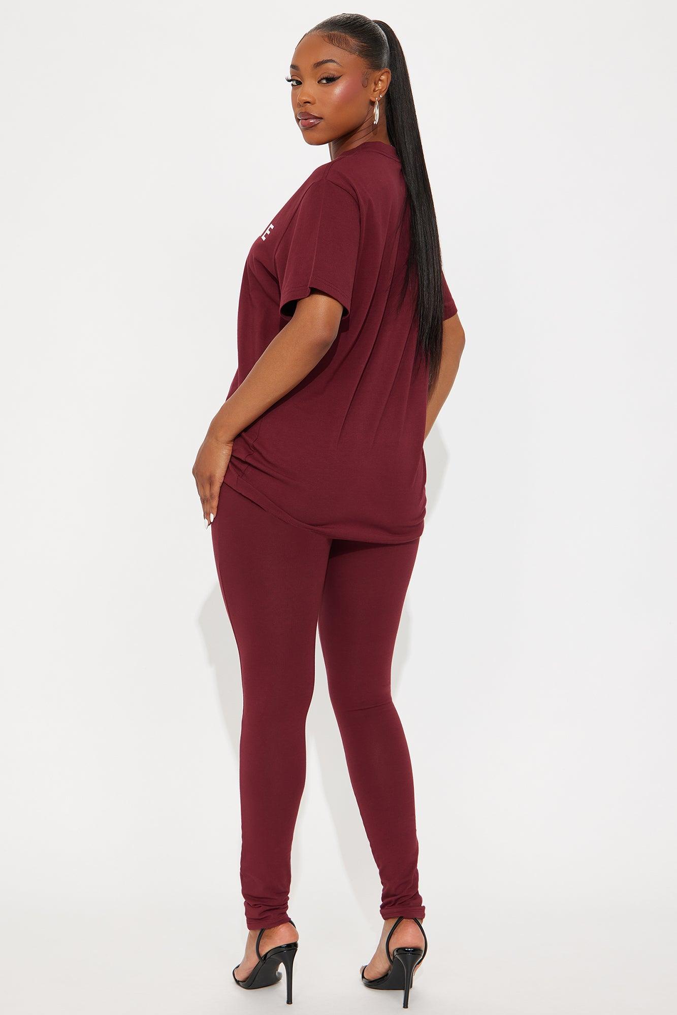 C'est La Vie Legging Set - Burgundy Female Product Image