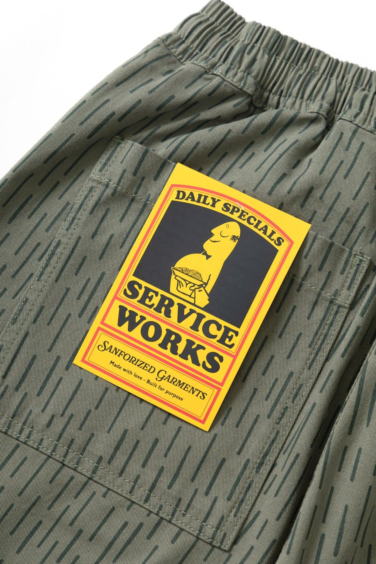 Service Works - Patterned Chef Pants - Raindrop Green Product Image