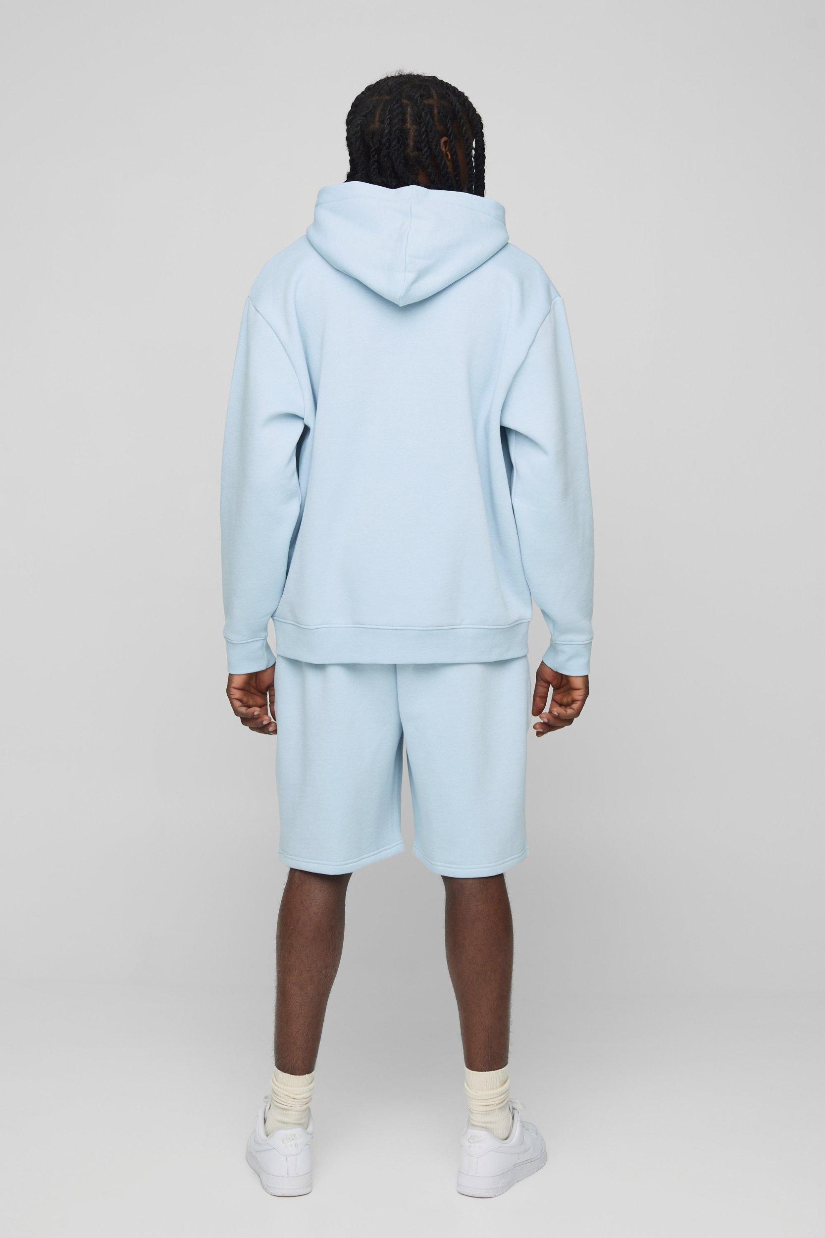 Oversized Man Hooded Short Tracksuit | boohooMAN USA Product Image