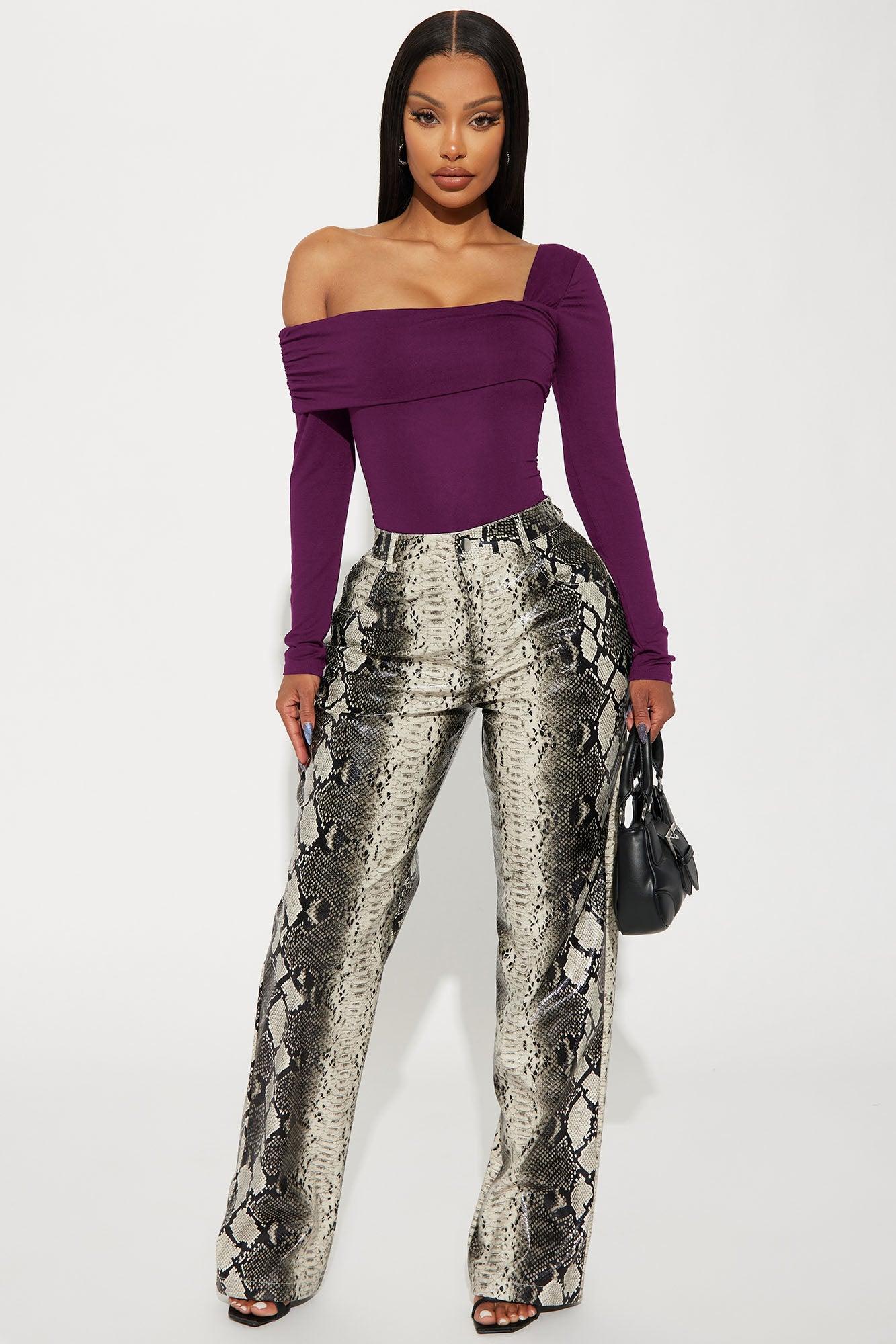 Gia One Shoulder Bodysuit - Plum Female Product Image