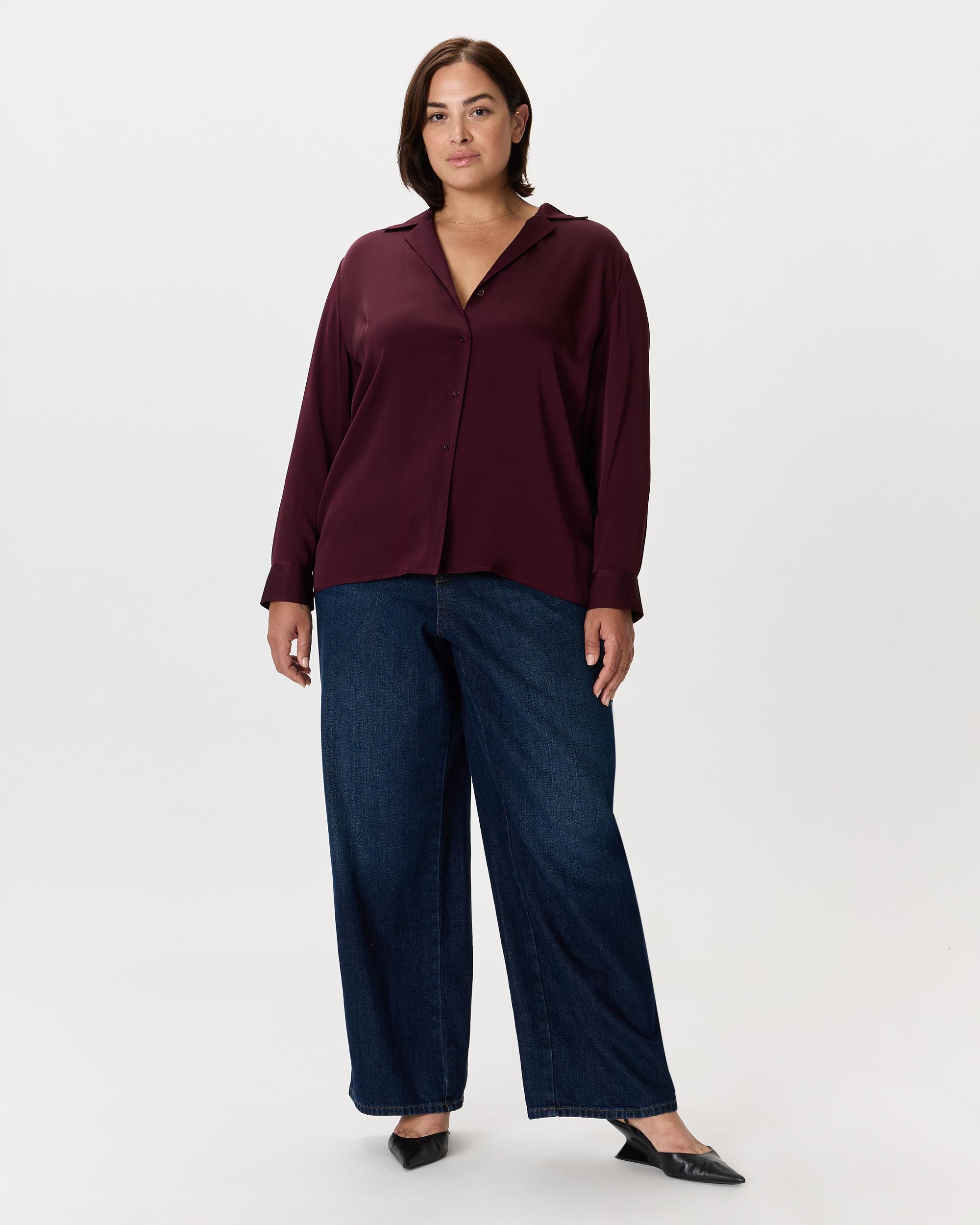 Quince | Women's Washable Stretch Silk Notch Collar Blouse Product Image