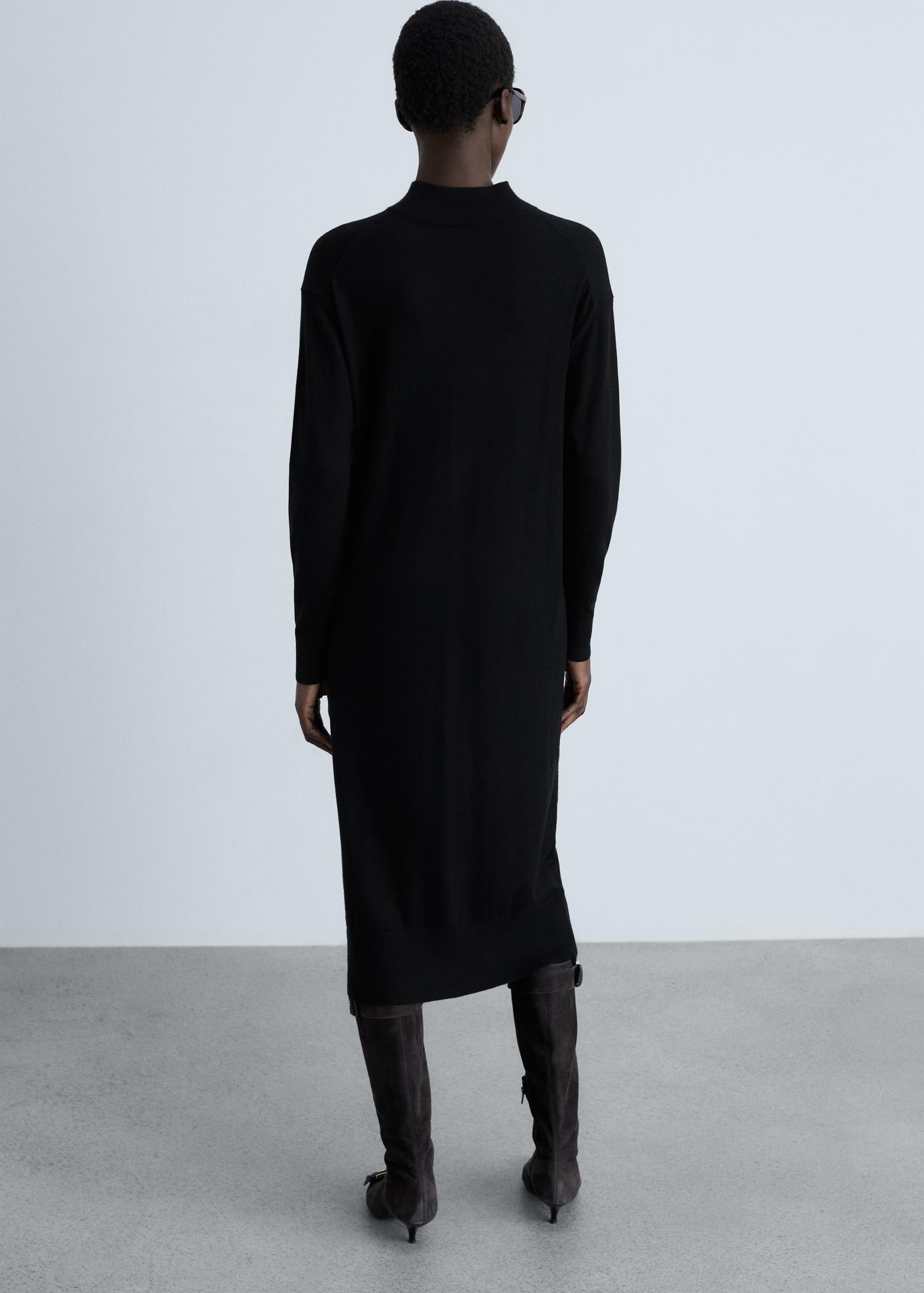 Perkins-neck knitted dress - Women | MANGO USA Product Image