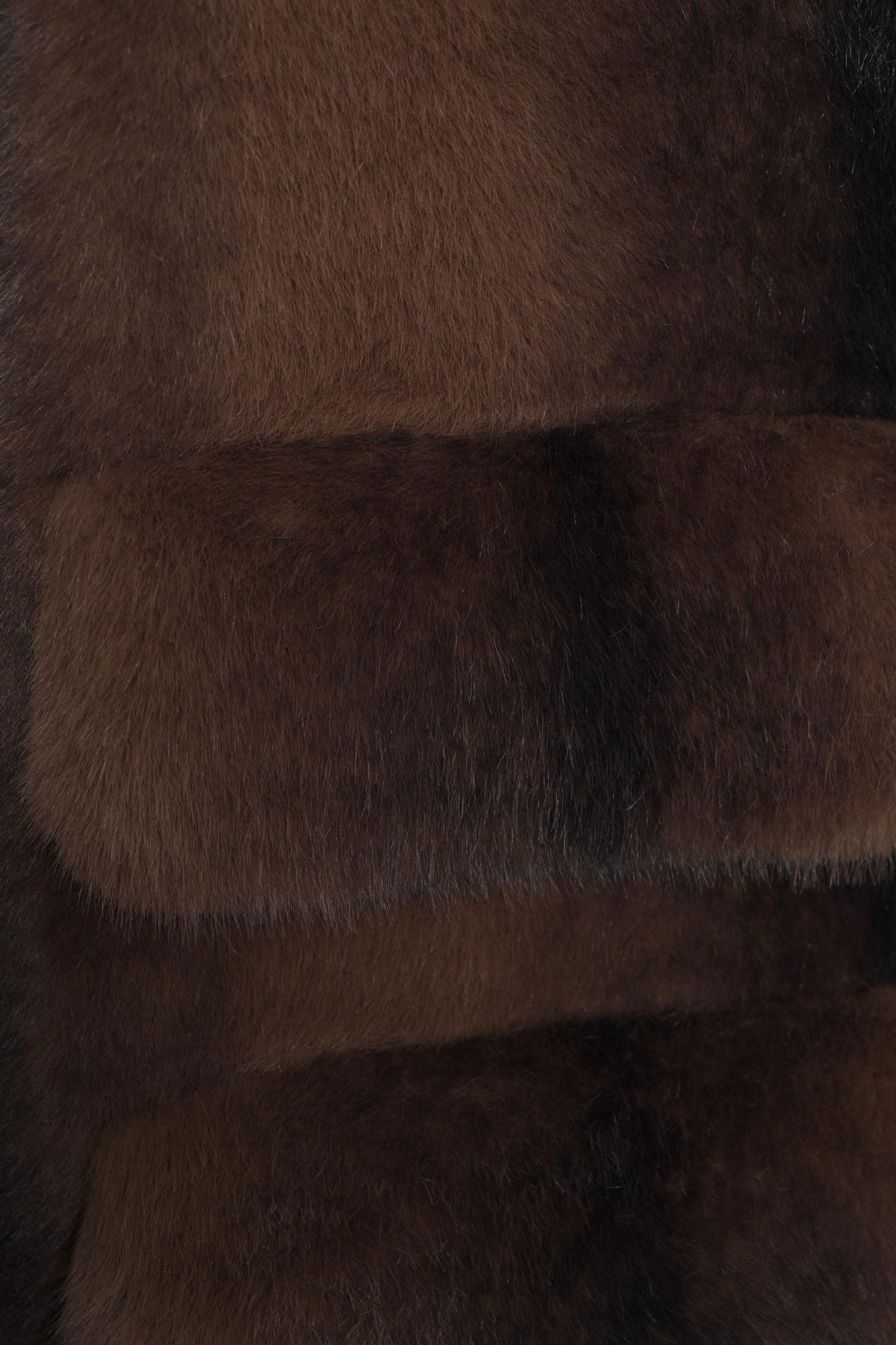 Faux fur coat with logo Product Image