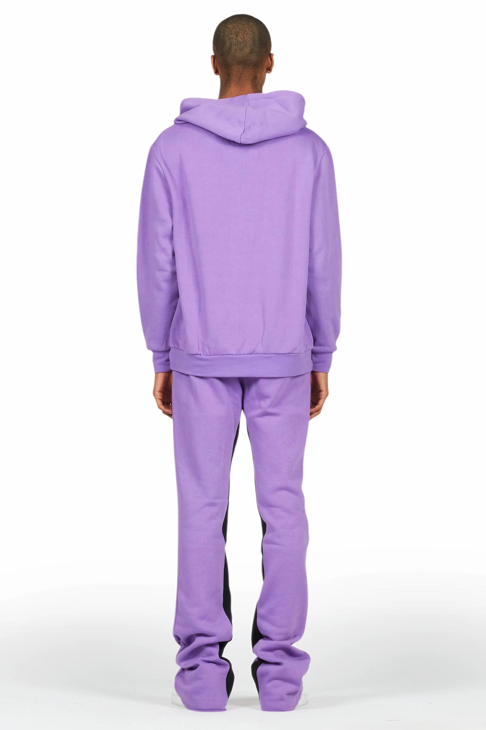 Raffer Purple Hoodie Baggy Fit Pant Track Set Male Product Image