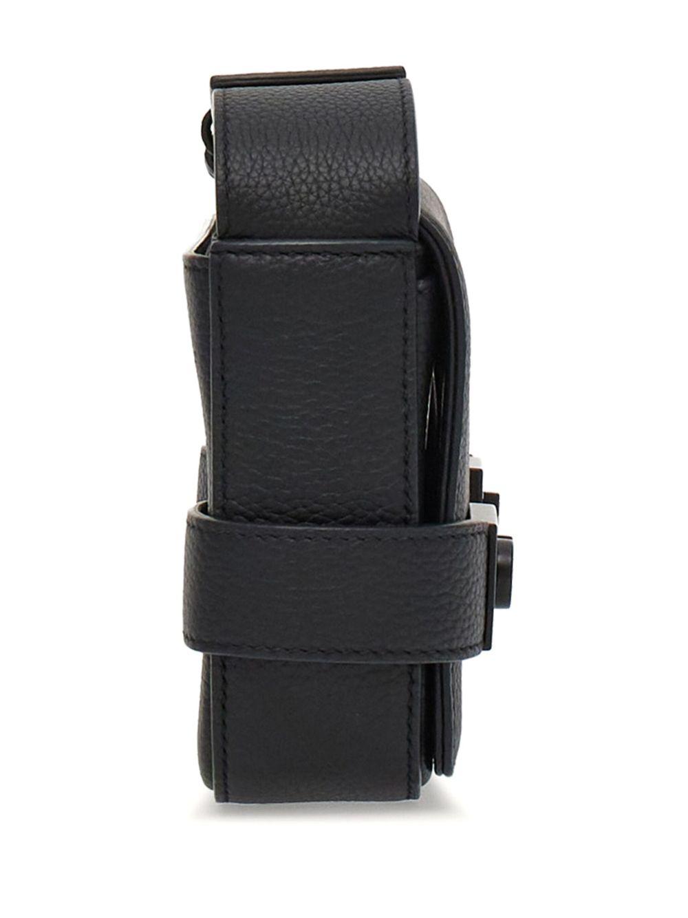 Gancini-buckle leaher messenger bag Product Image