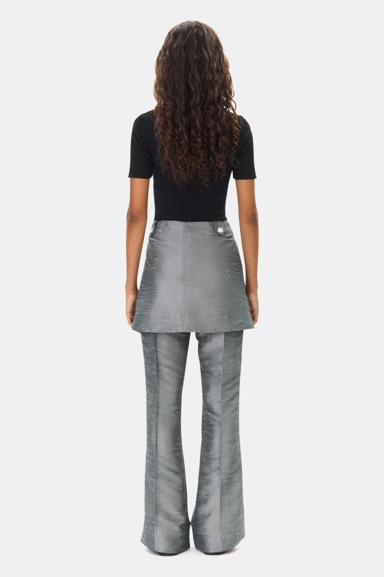 Grey Suiting Skirt Flared Pants Product Image