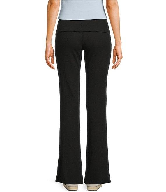 Honey & Sparkle Ribbed Mid Rise Fold Over Flare Leggings Product Image