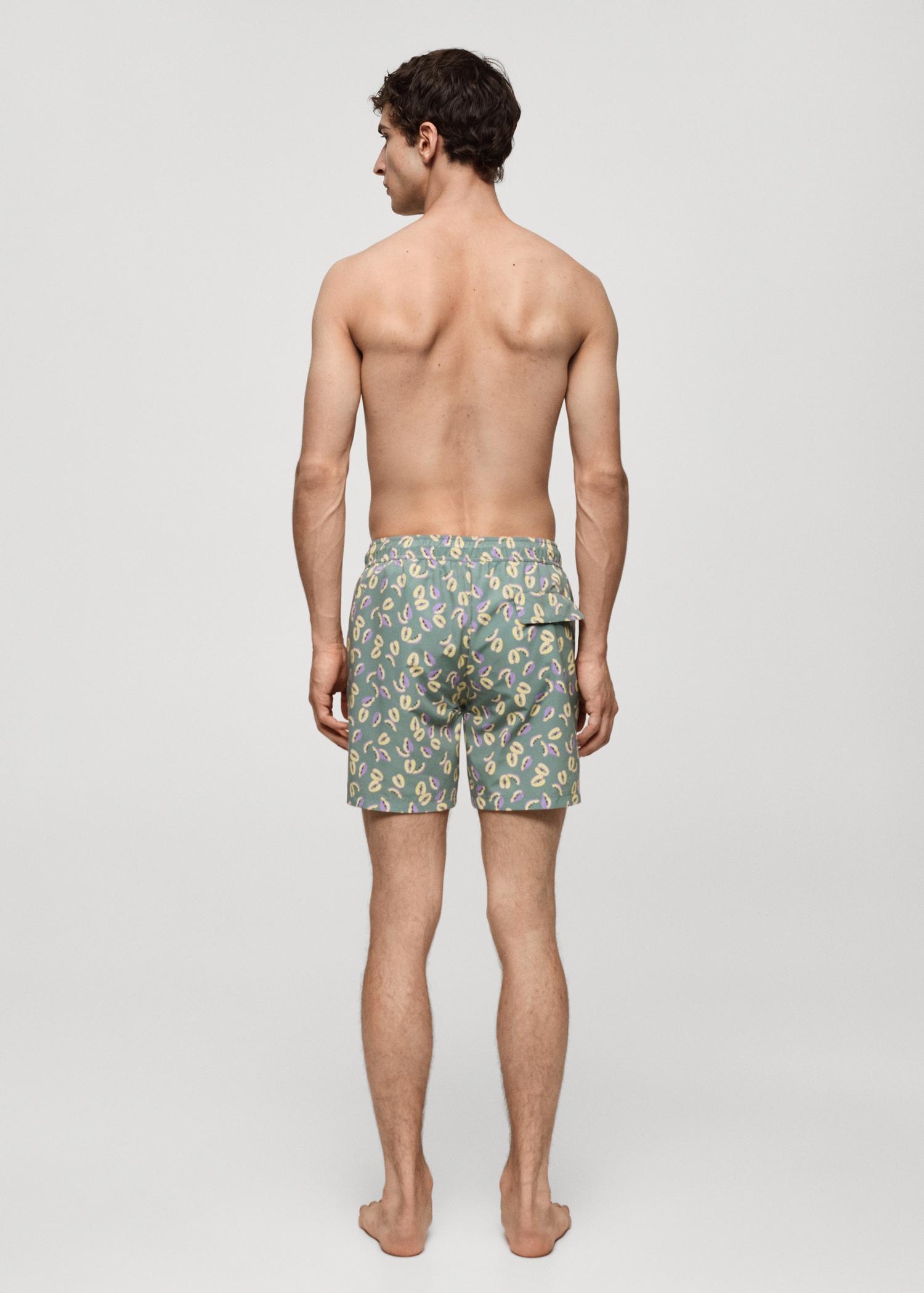 Papaya-print swimsuit - Men | MANGO USA Product Image