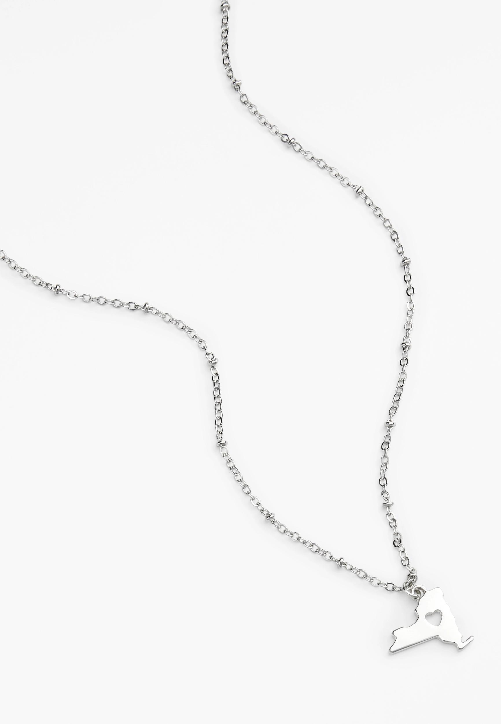 Maurices Womens Dainty Silver State Necklace Product Image