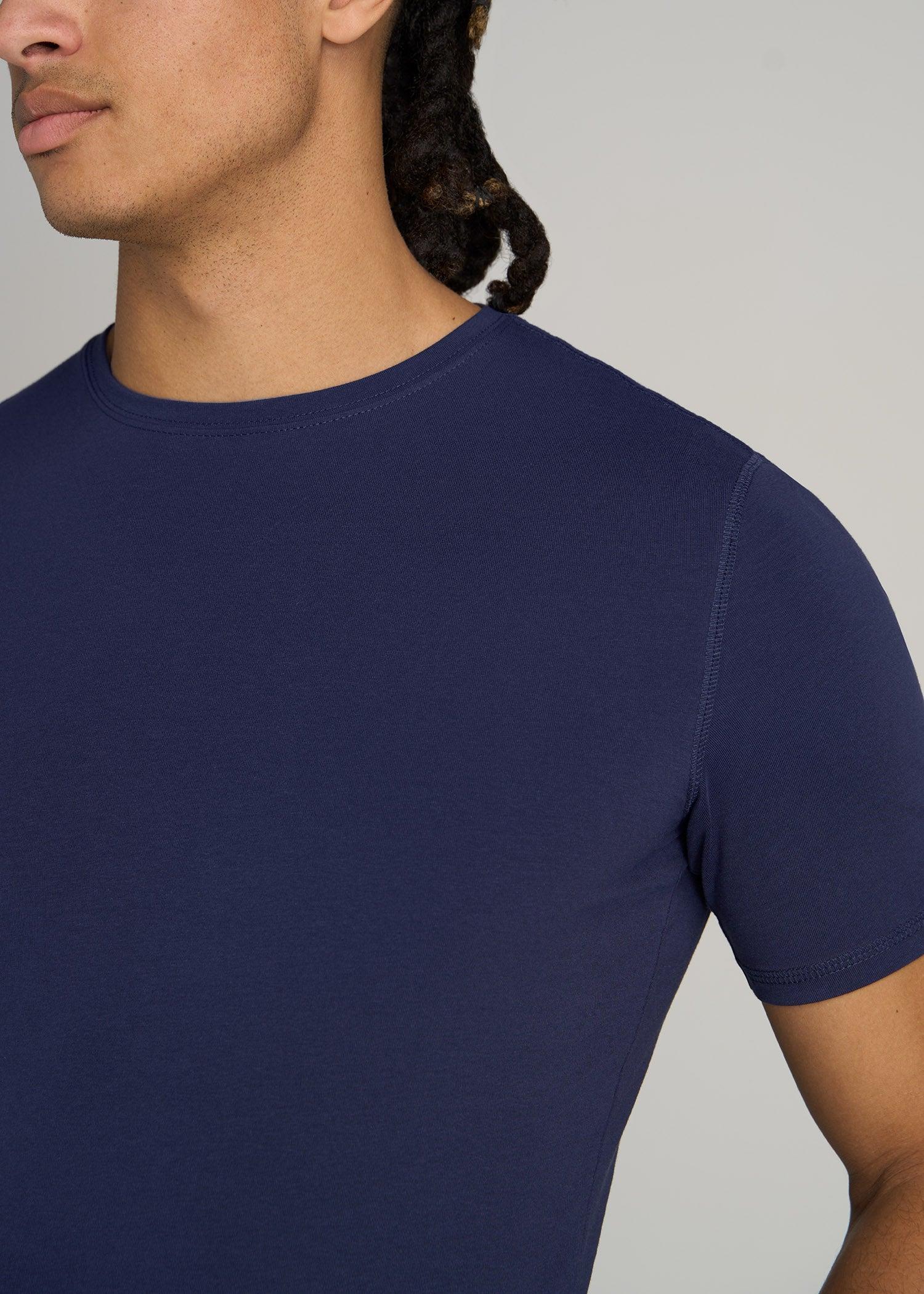 The Essential SLIM-FIT Crewneck Tee for Tall Men in Navy Male Product Image