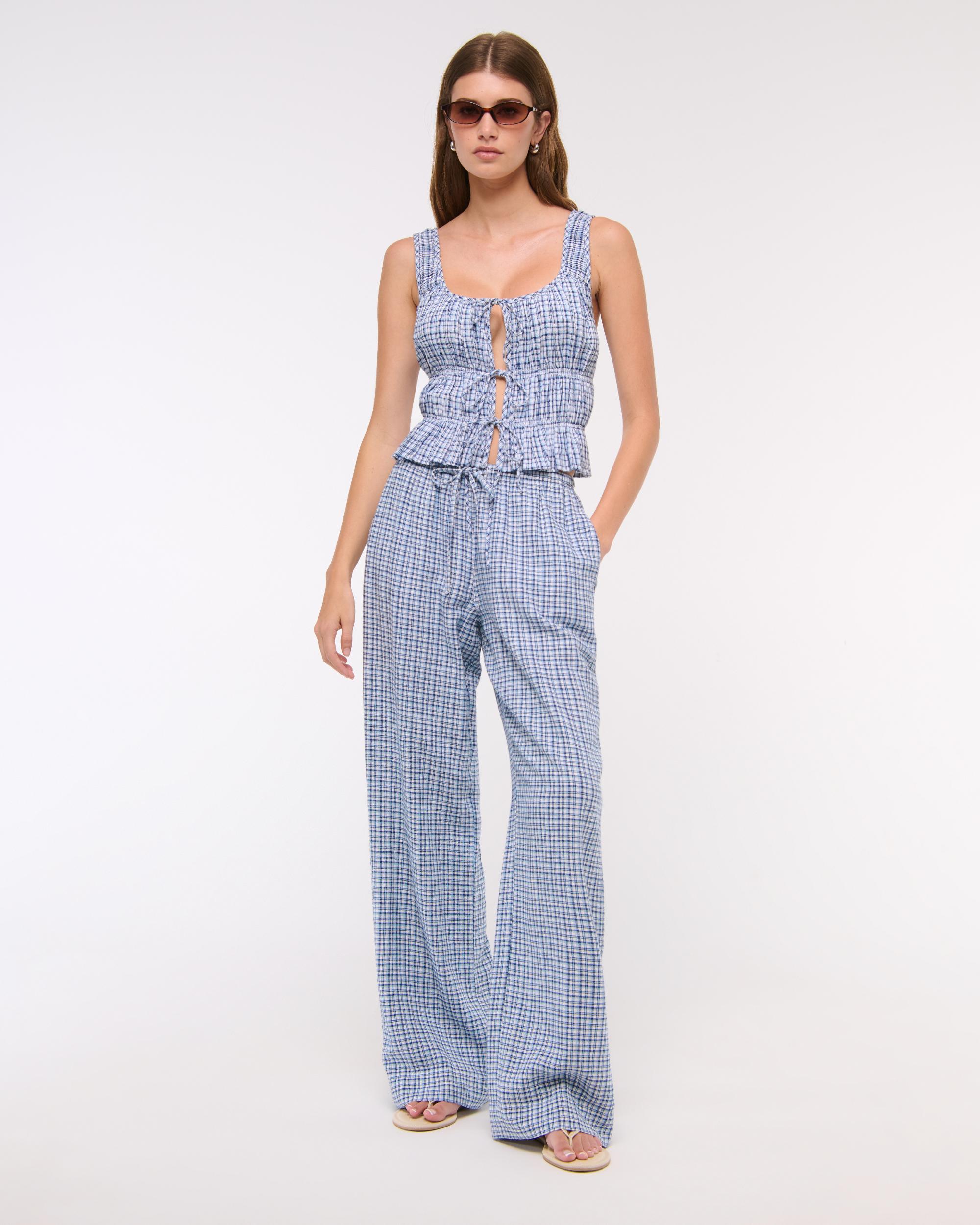 Ruched Tie-Front Top Product Image