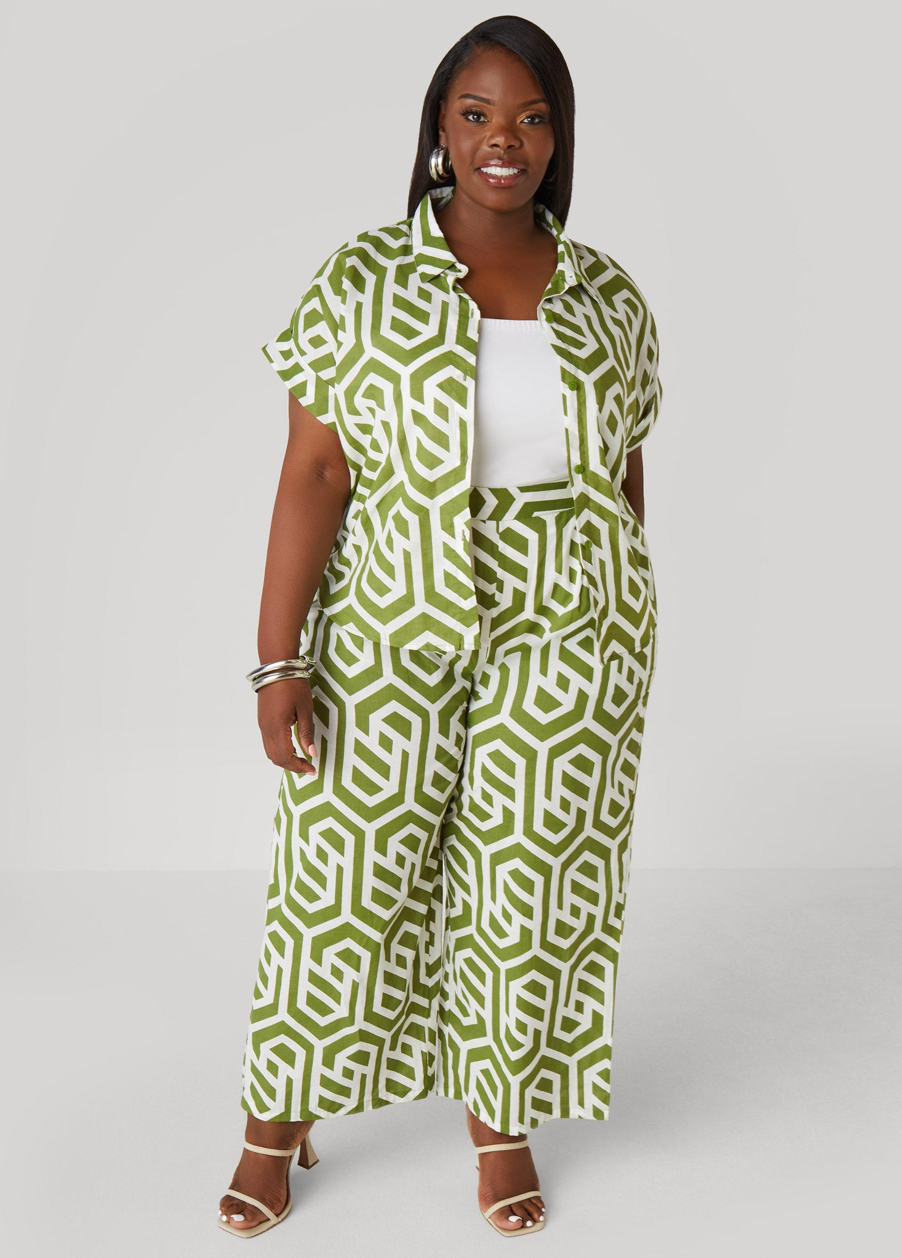 Geo Print Cotton Shirt Product Image