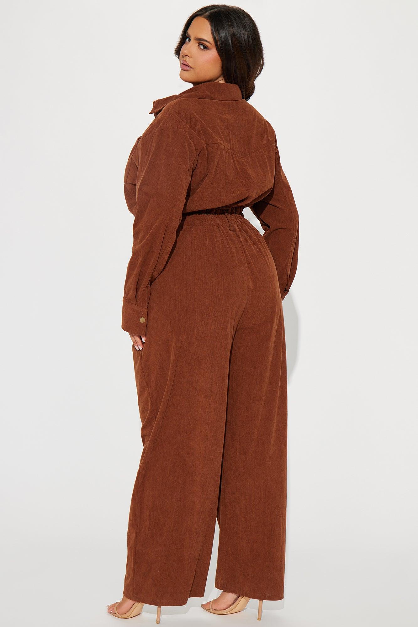 Only Forever Corduroy Jumpsuit - Brown Product Image