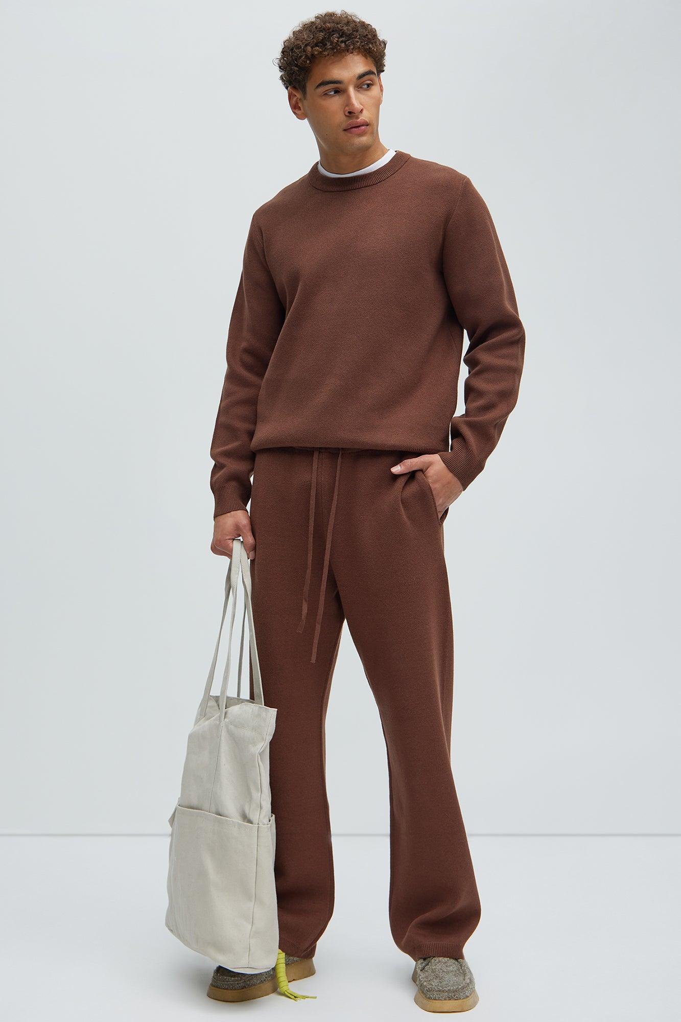 Recline Sweater Knit Sweatpants - Brown Product Image
