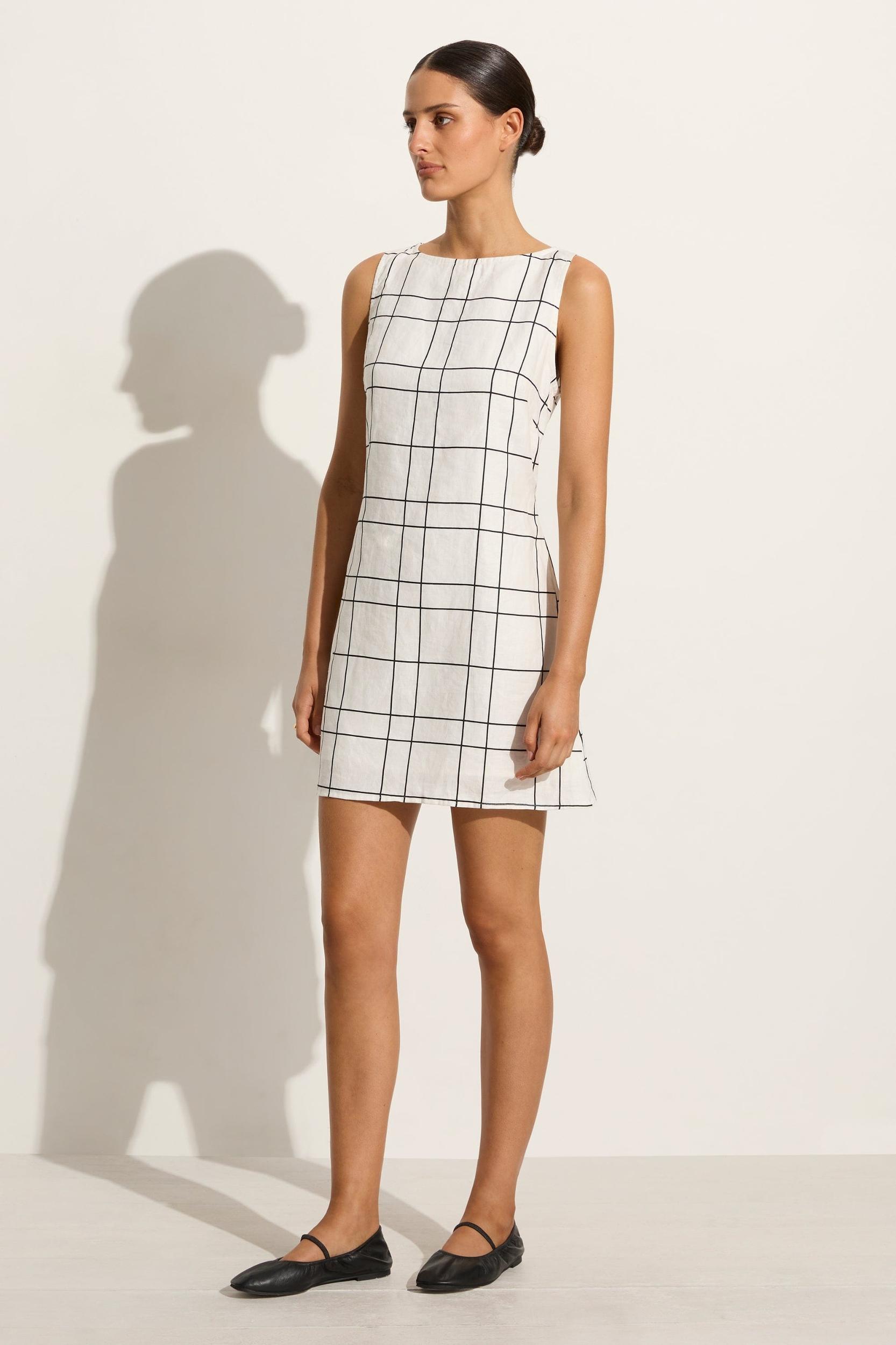 Lui Mini Dress Letizia Check White - Final Sale Product Image