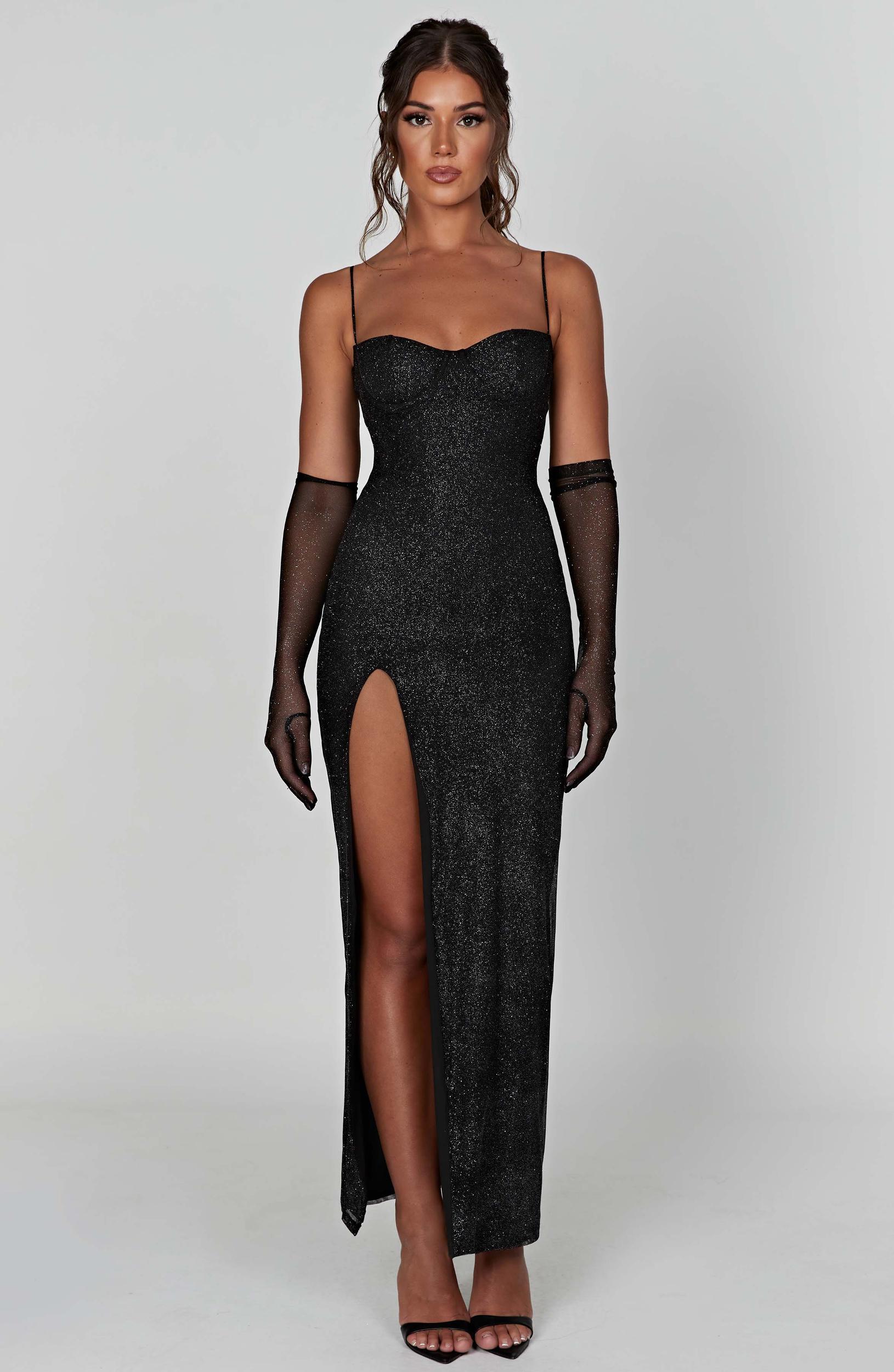 Trixie Maxi Dress - Black Sparkle Product Image