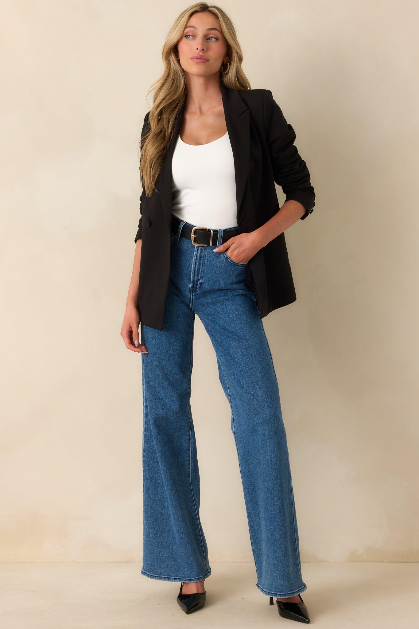 Down To Business Black Blazer Product Image