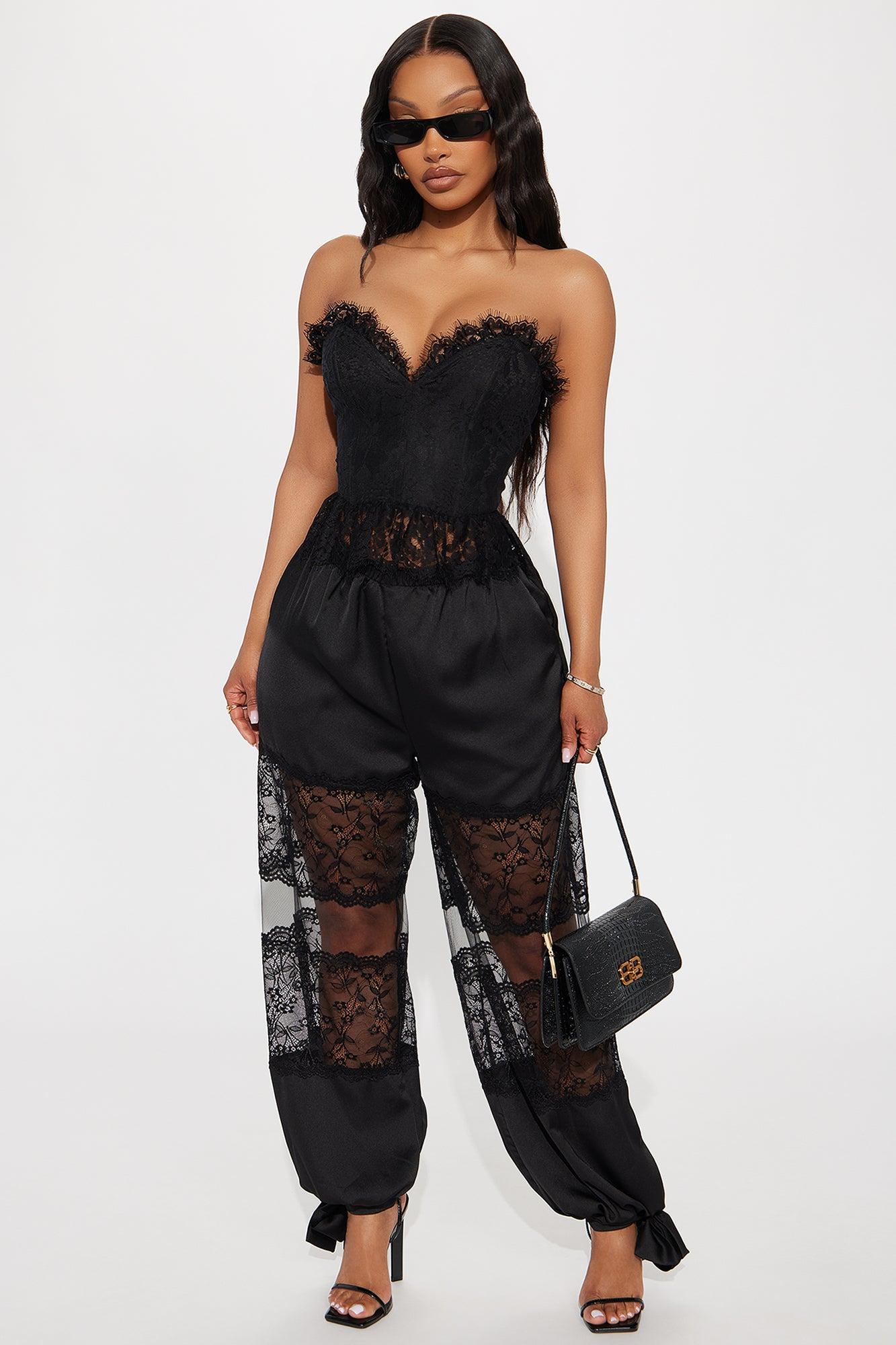 Heartfelt Desire Lace Corset Top - Black Product Image