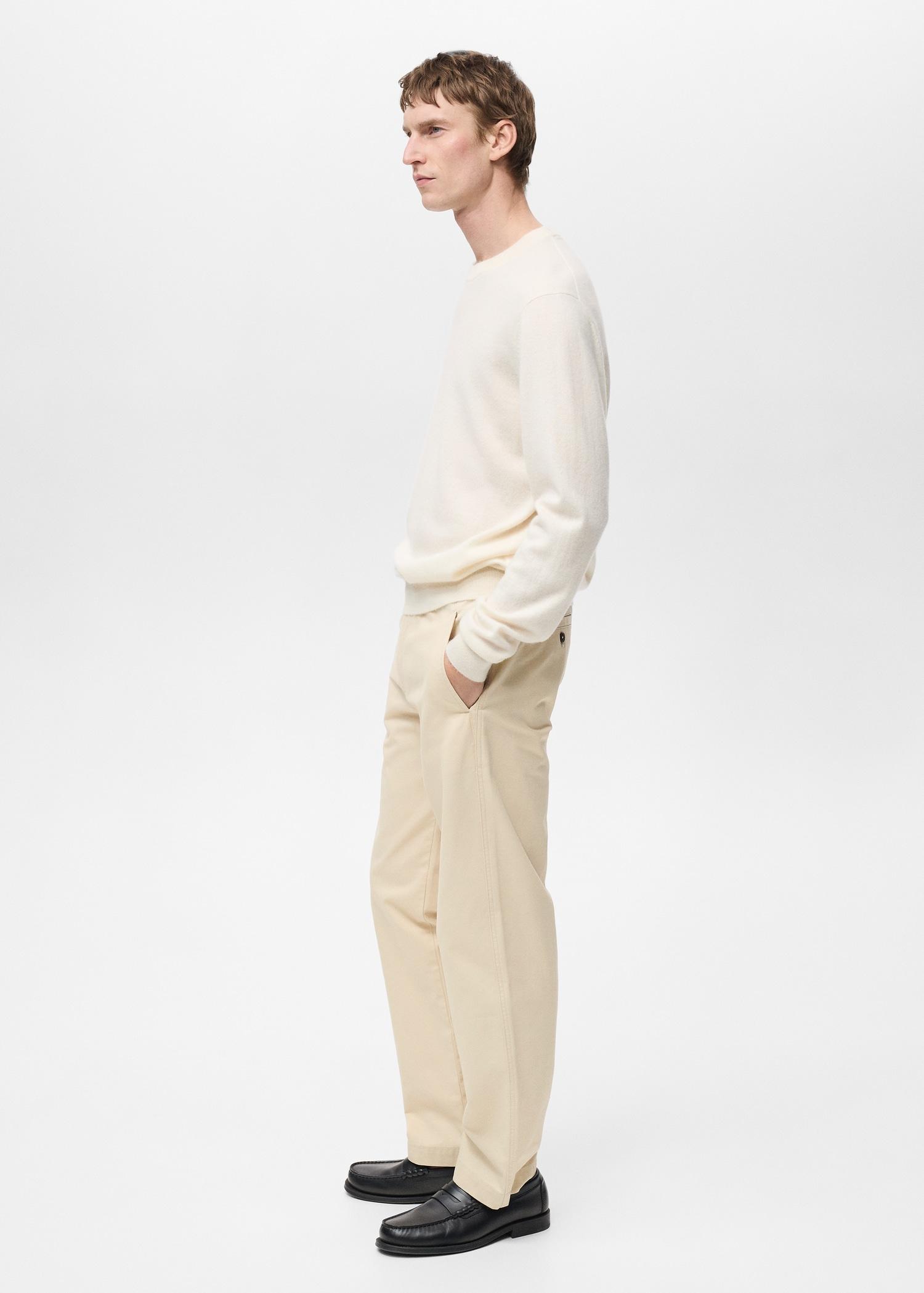 Regular-fit cotton pants with drawstring - Men | MANGO USA Product Image