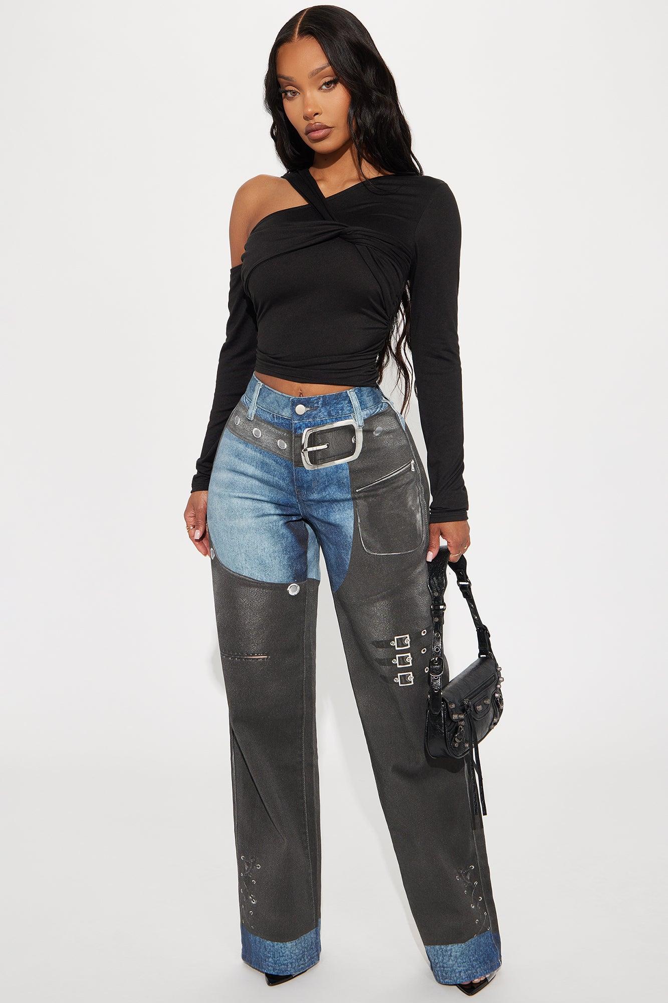Emory Twist Off Shoulder Top - Black Product Image