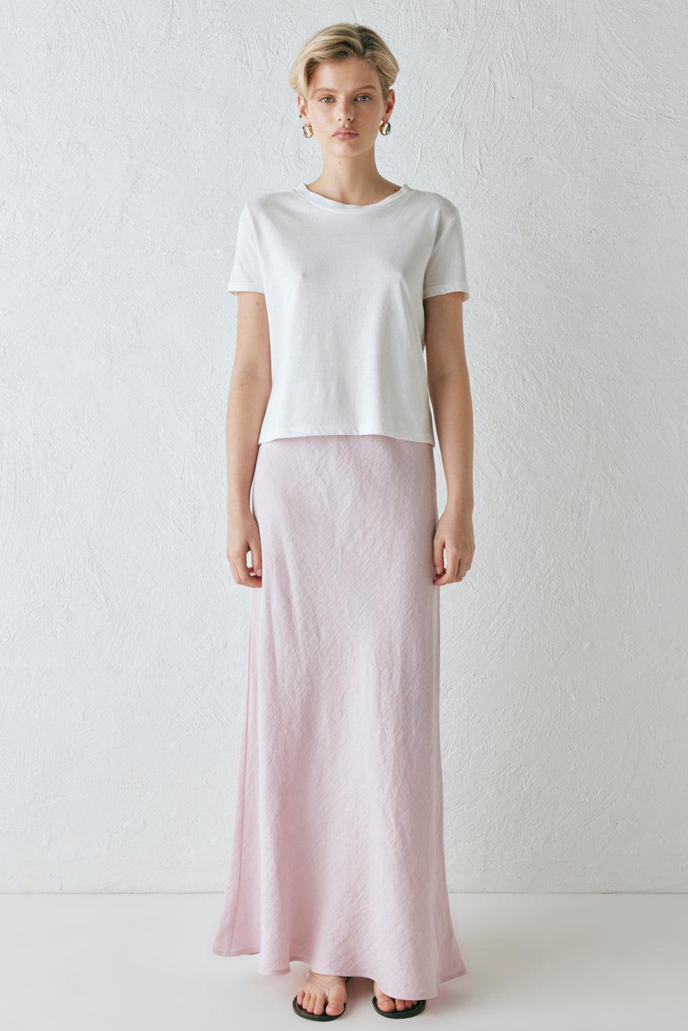Ena Linen Bias Cut Maxi Skirt Musk Product Image