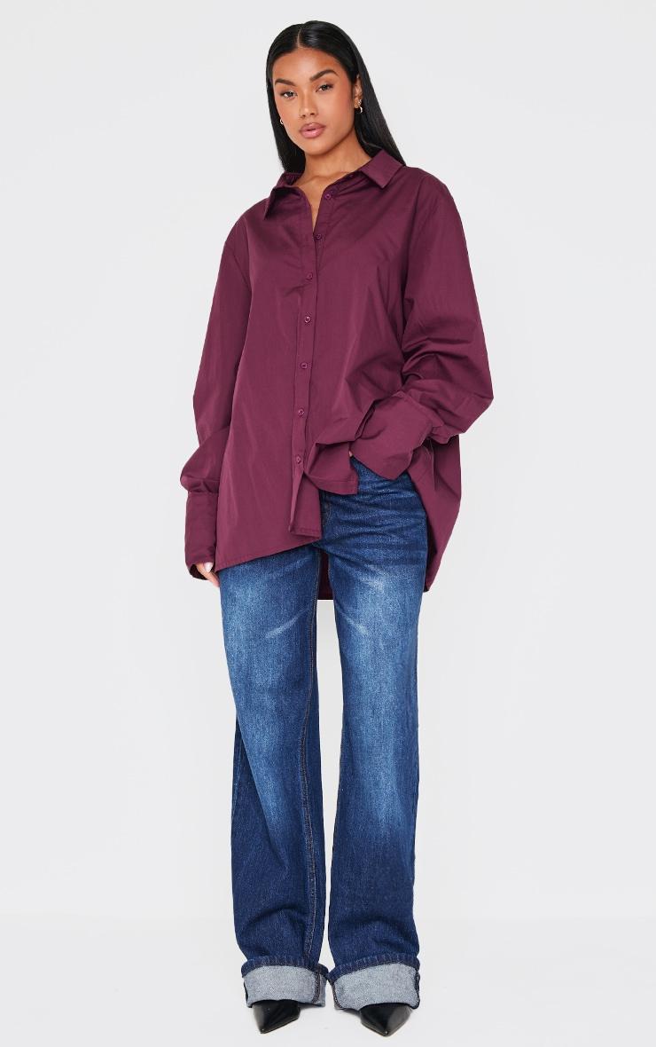 Plum Oversized Cuff Shirt Product Image