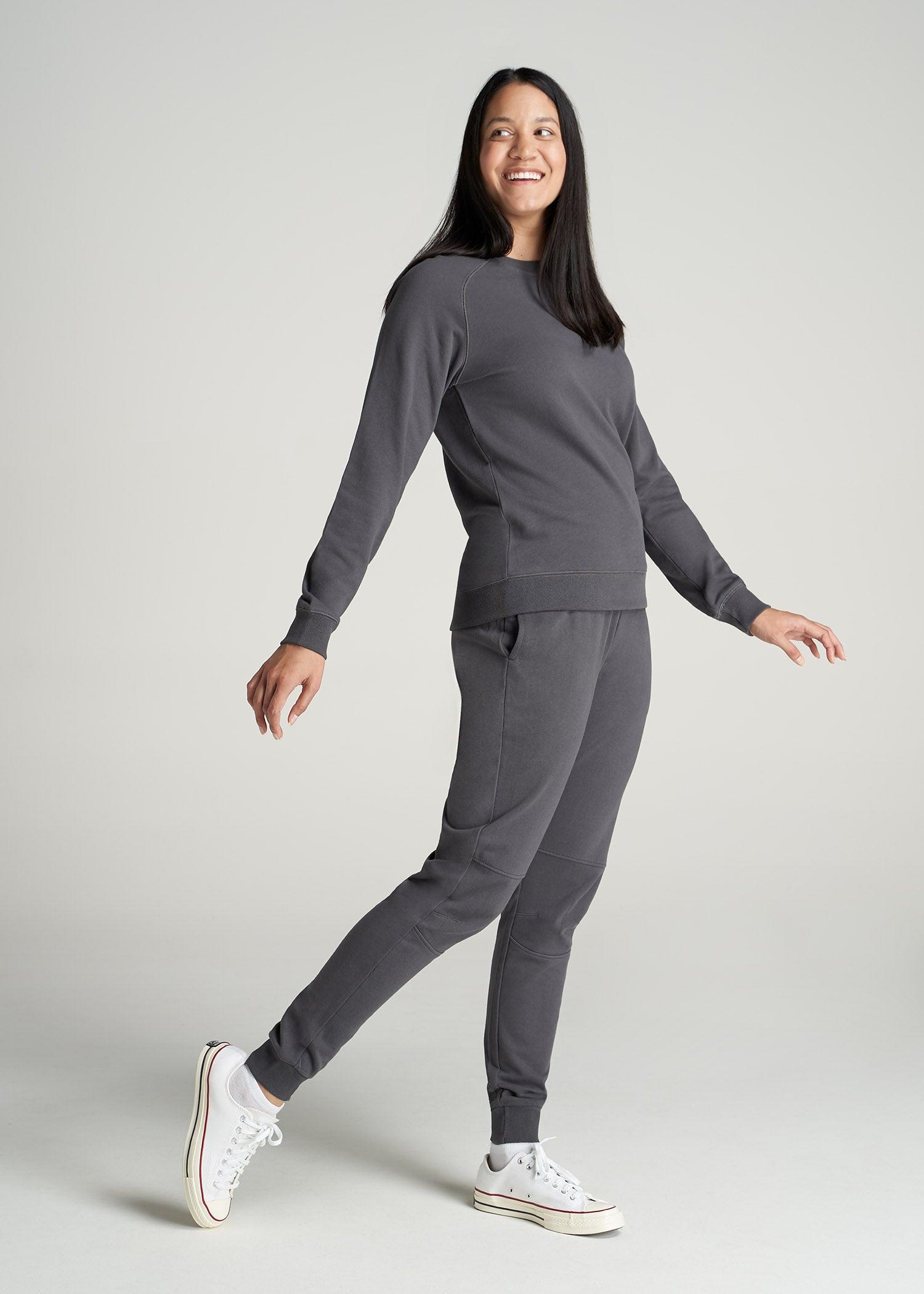 Wearever French Terry Crewneck Sweatshirt for Tall Women in Charcoal Female Product Image