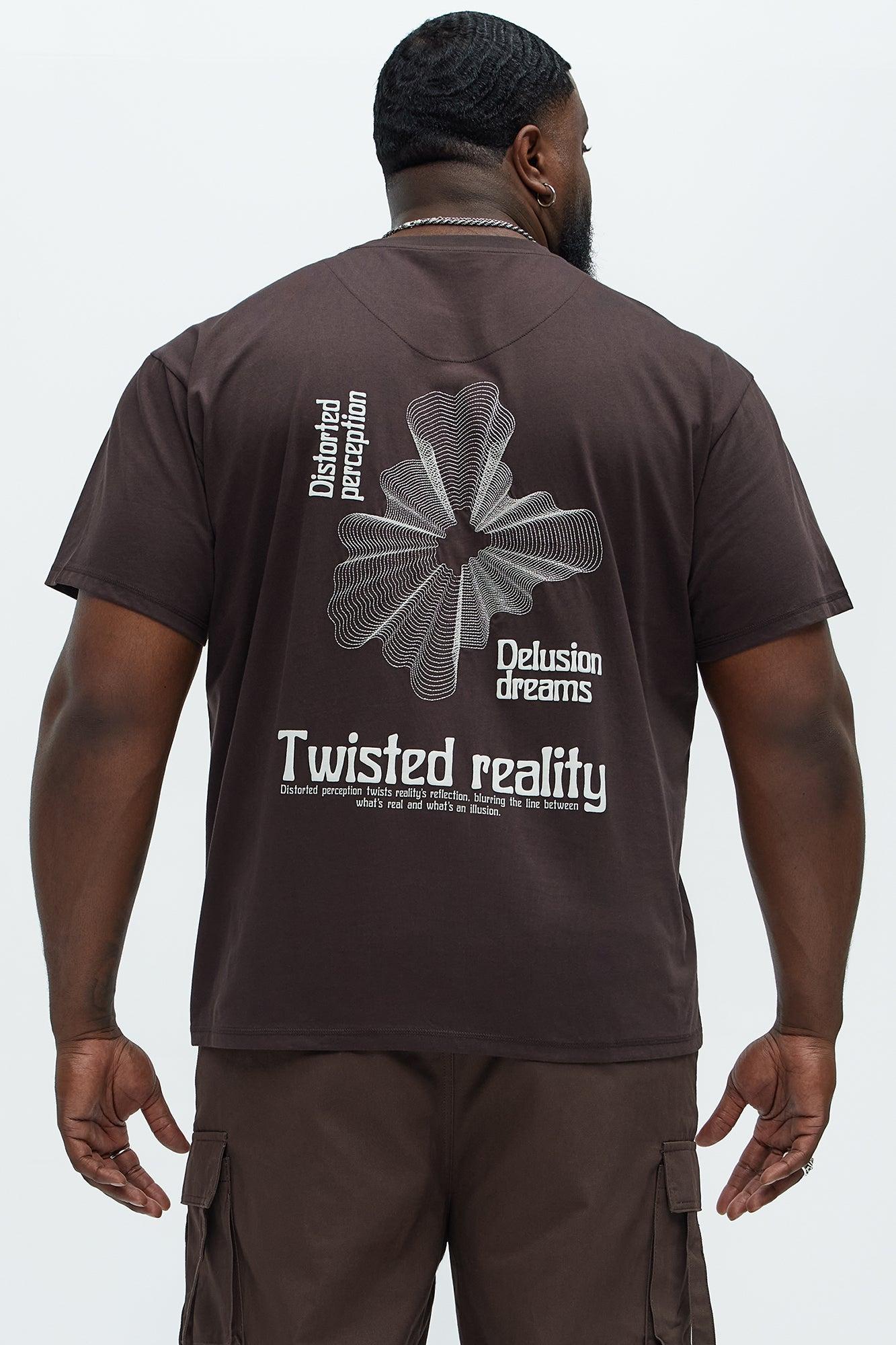 Twisted Reality Oversized Short Sleeve Tee - Chocolate Product Image
