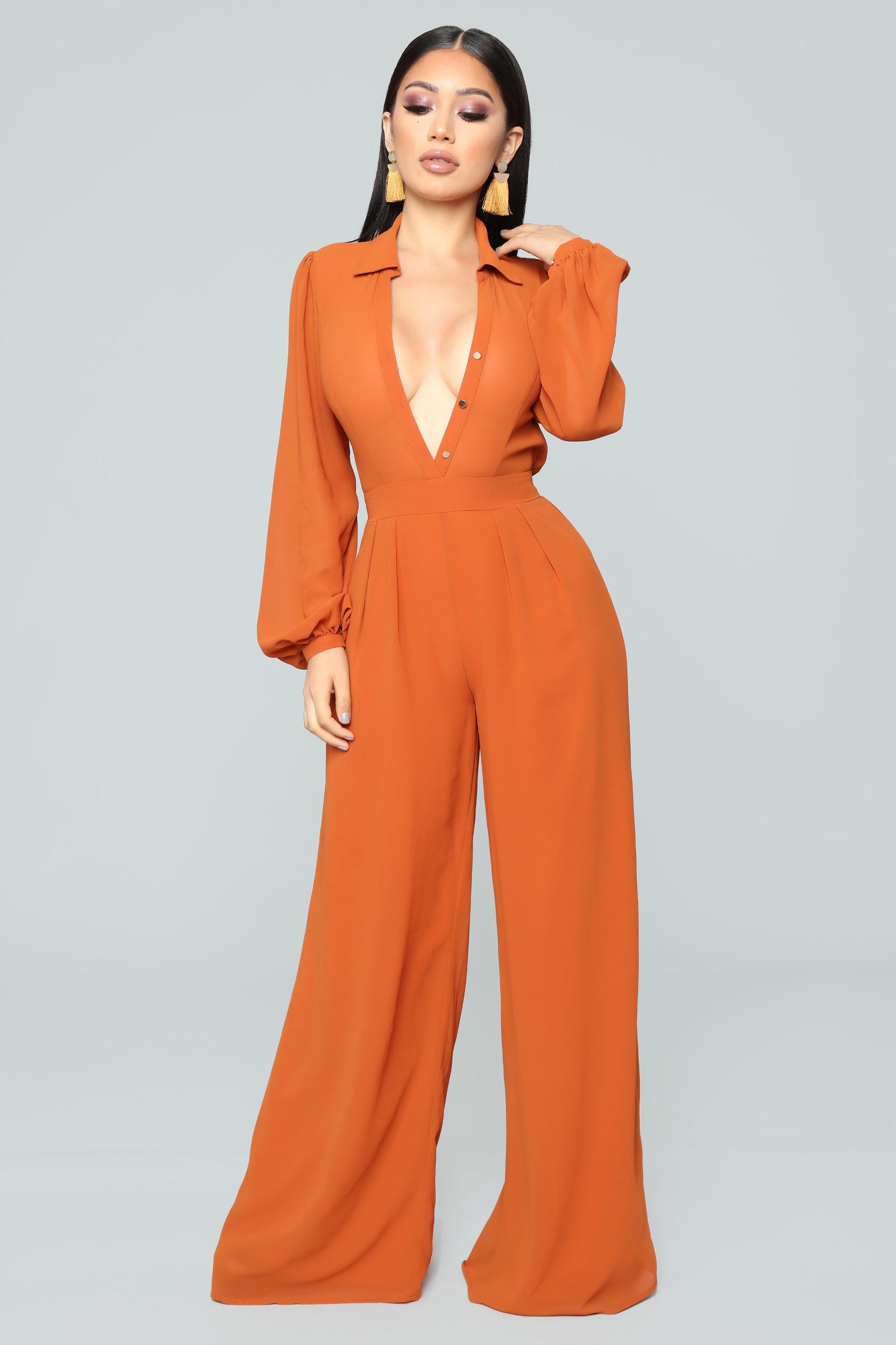 Like Me Better Jumpsuit - Cognac Product Image