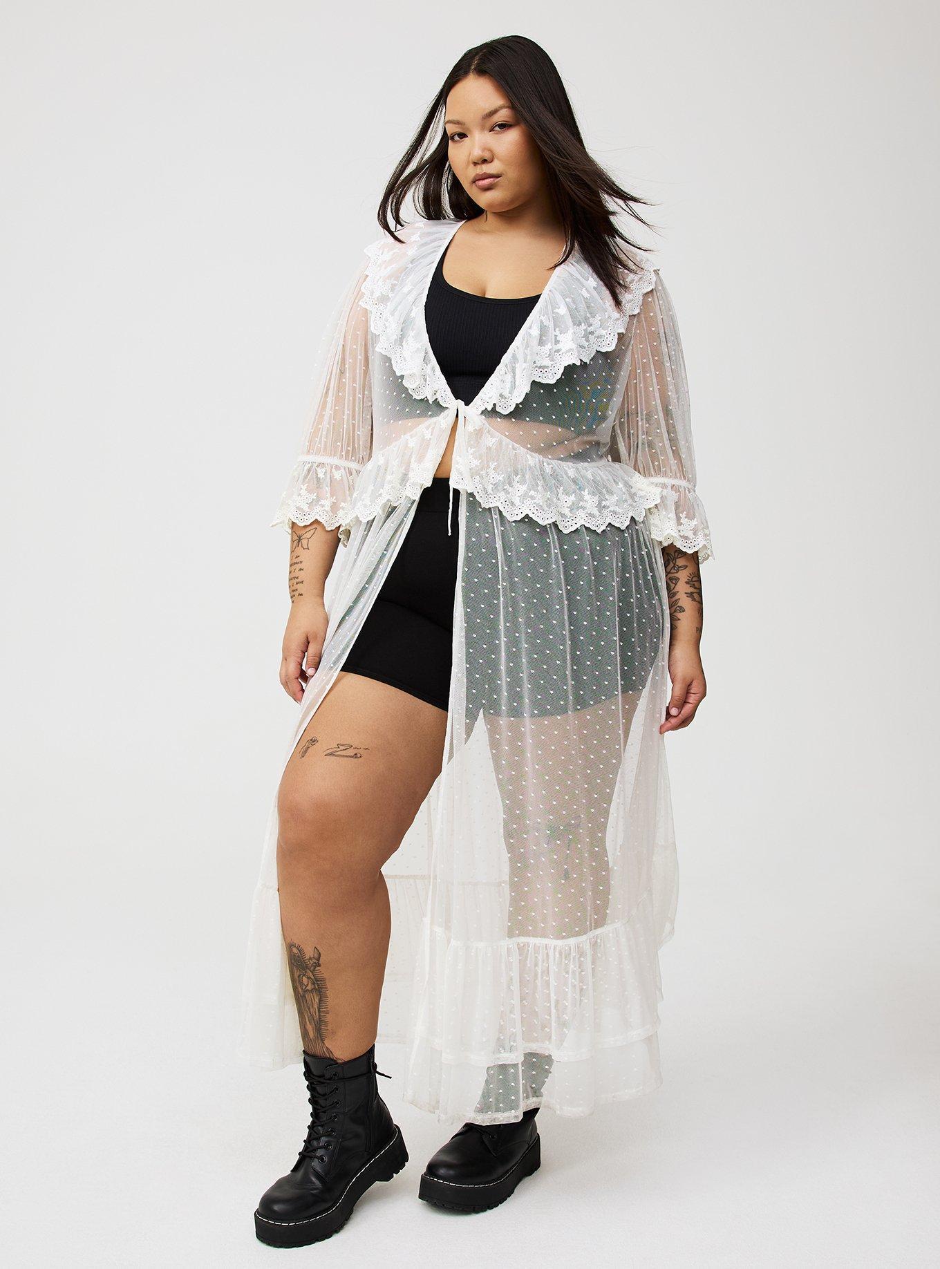 Lace Ruffle Tier Kimono Product Image