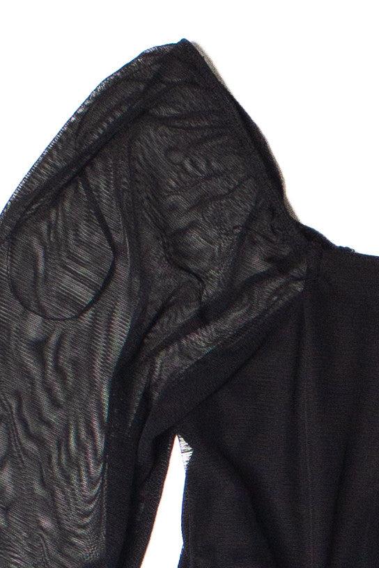 Mesh Ruched Front Long Sleeve Top Product Image