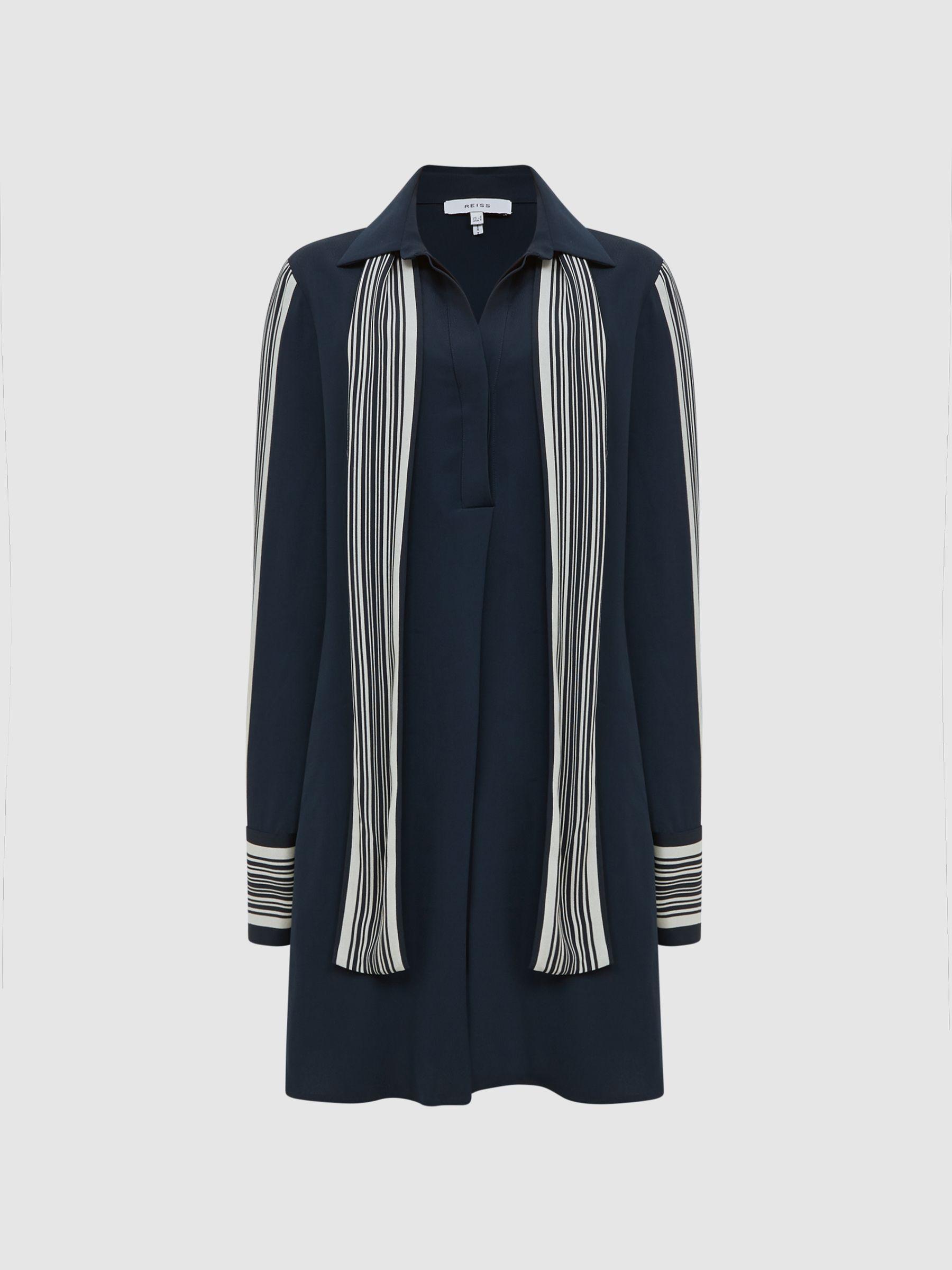 Side Stripe Mini Dress in Navy Product Image