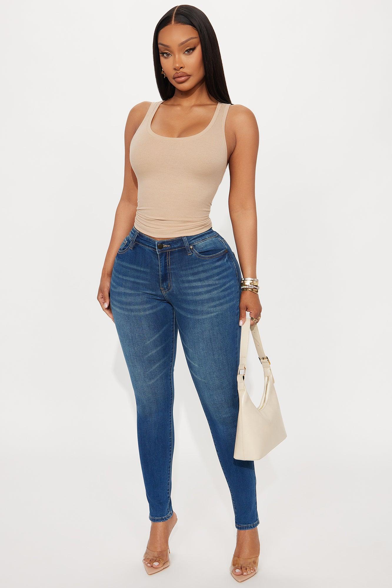 Elysia Ribbed Scoop Neck Tank Top - Taupe Female Product Image