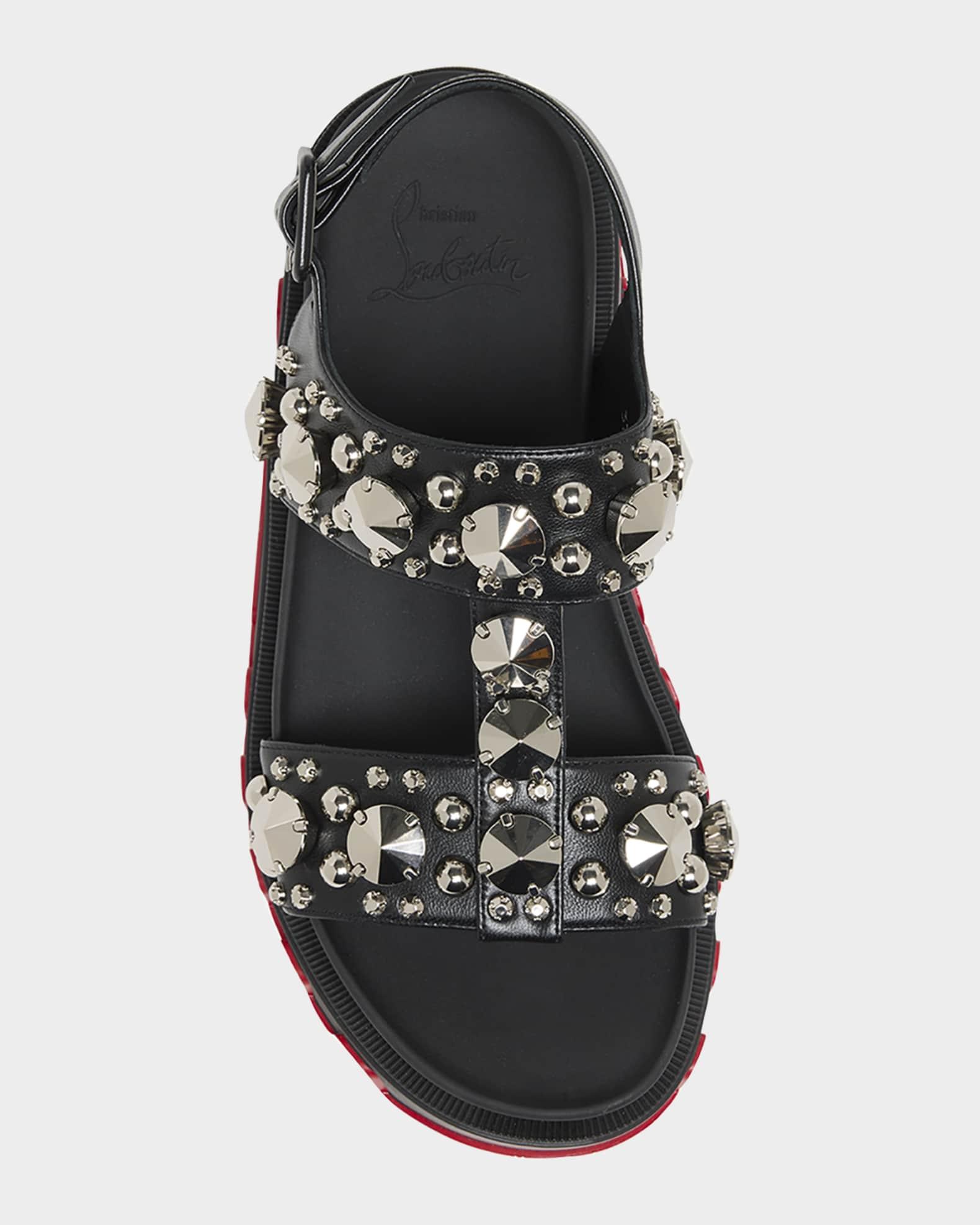 Duni Extrazza Leather T-Strap Lug-Sole Sandals Product Image