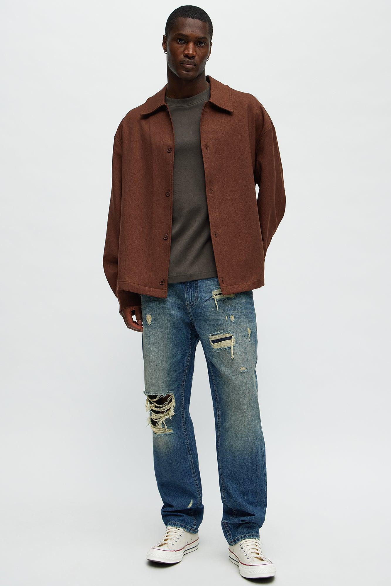 Subversive Distressed Slim Jeans - Medium Blue Wash Male Product Image