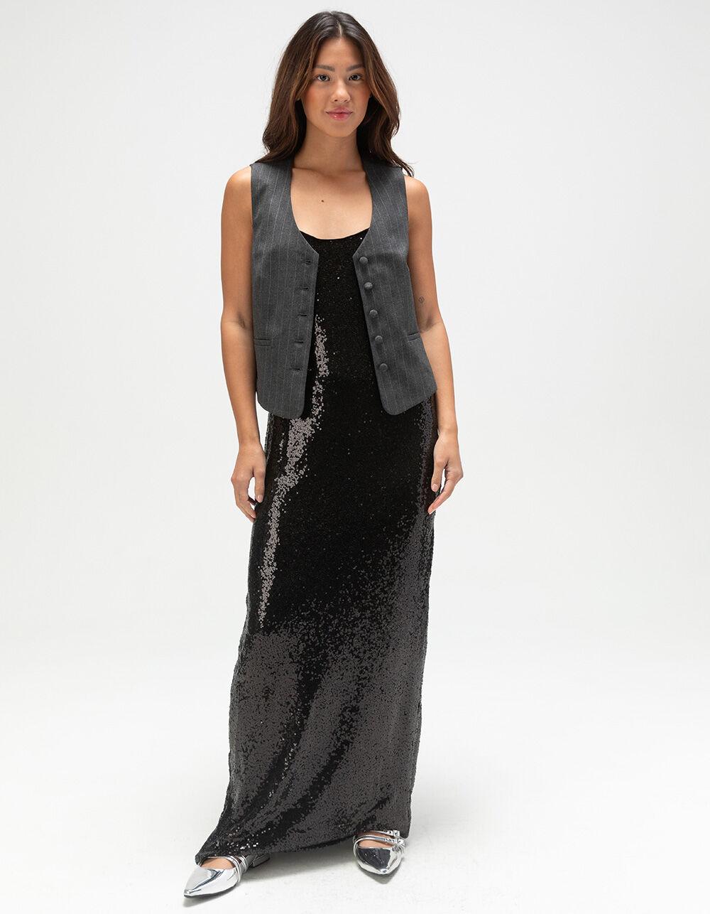 JJXX Mia Womens Sequin Maxi Dress - SILVER Product Image