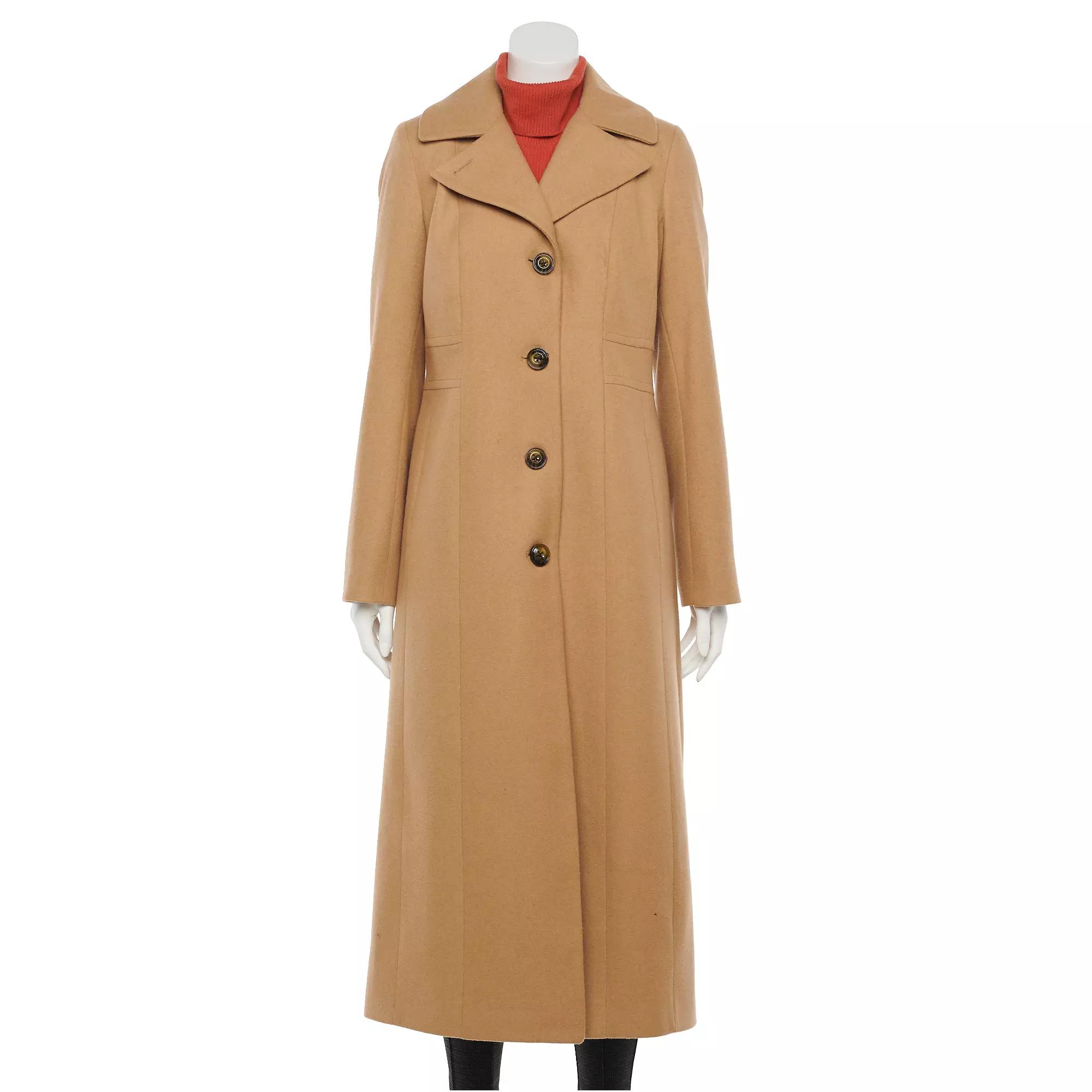 Women's TOWER by London Fog Long Wool-Blend Coat, Size: XXL, Camel Product Image