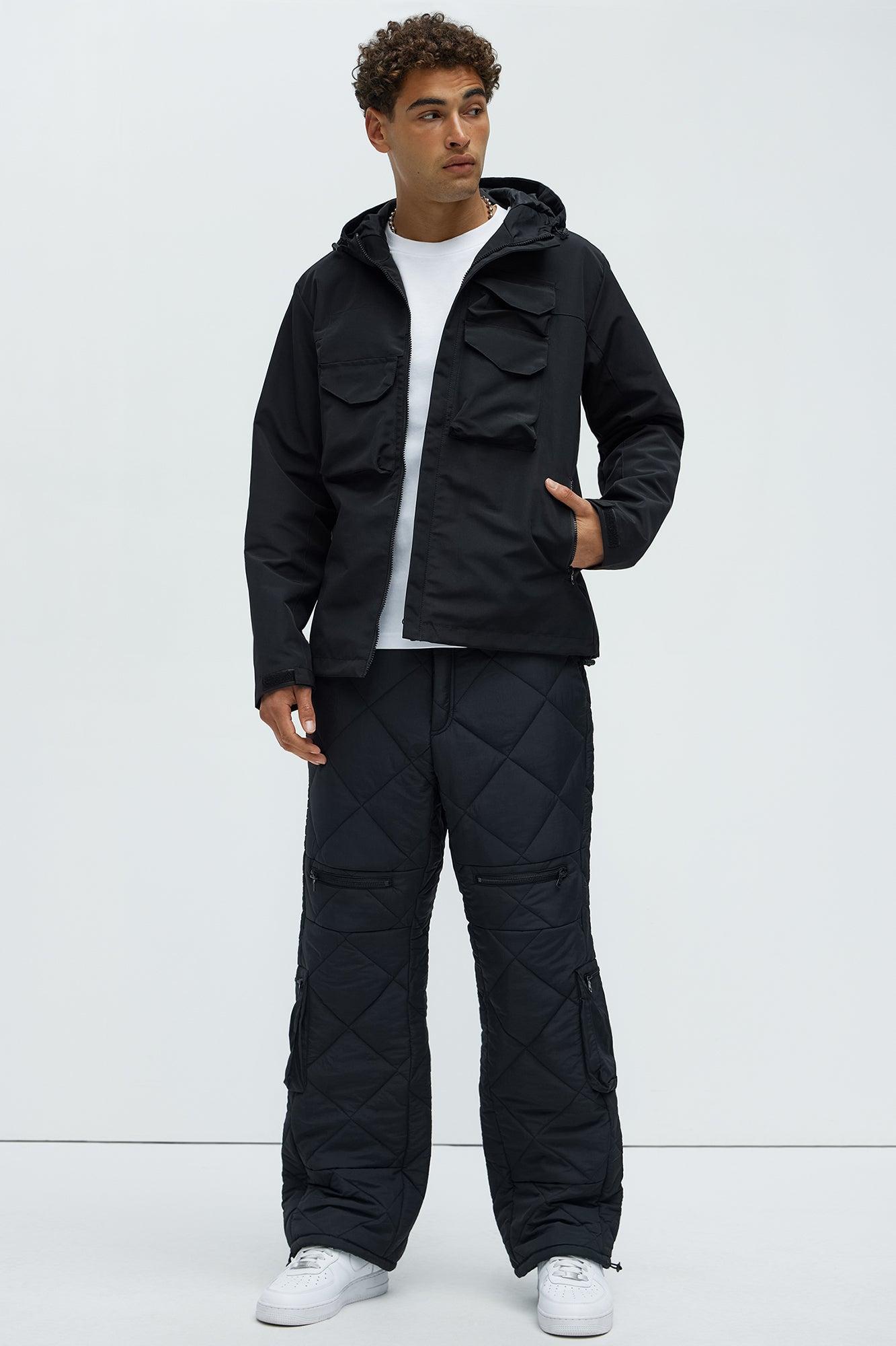 Centered 4 Pocket Anorak Jacket - Black Product Image