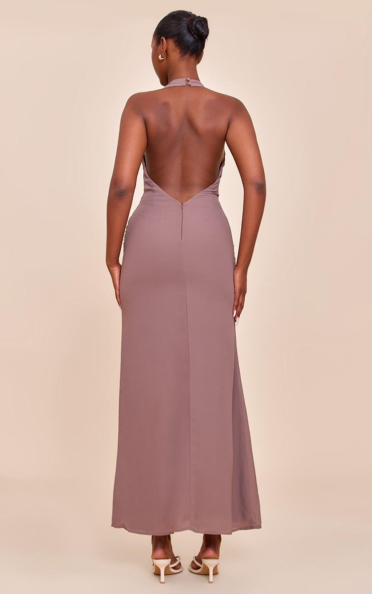 Mushroom Chiffon Twist Detail Maxi Dress Product Image