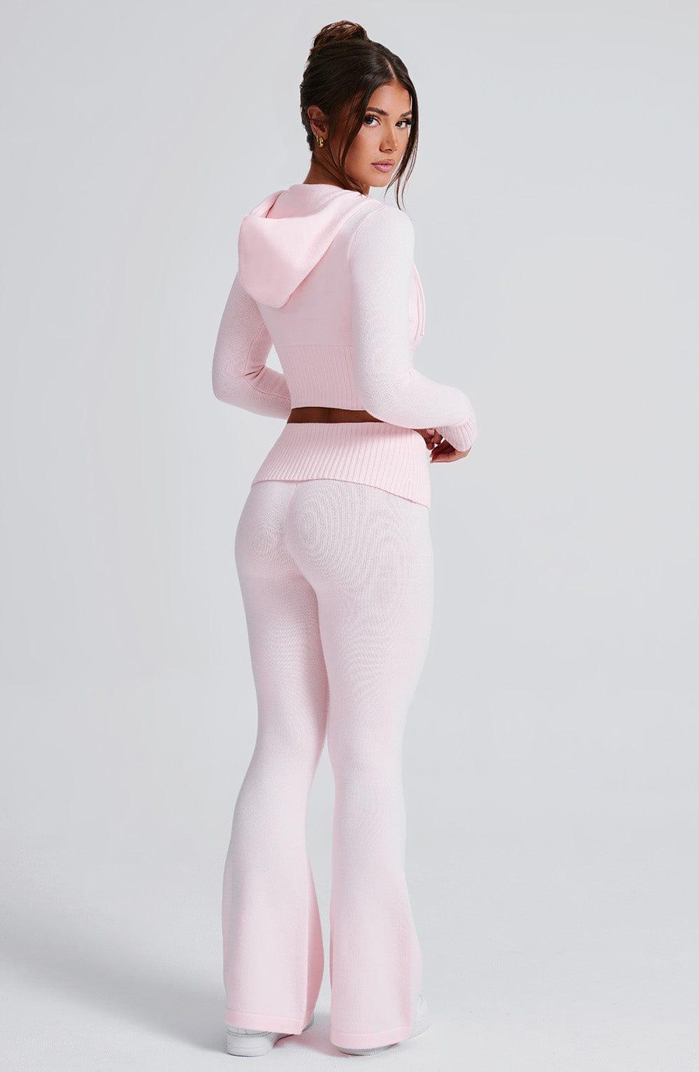 Portia Knit Hoodie - Pink Product Image