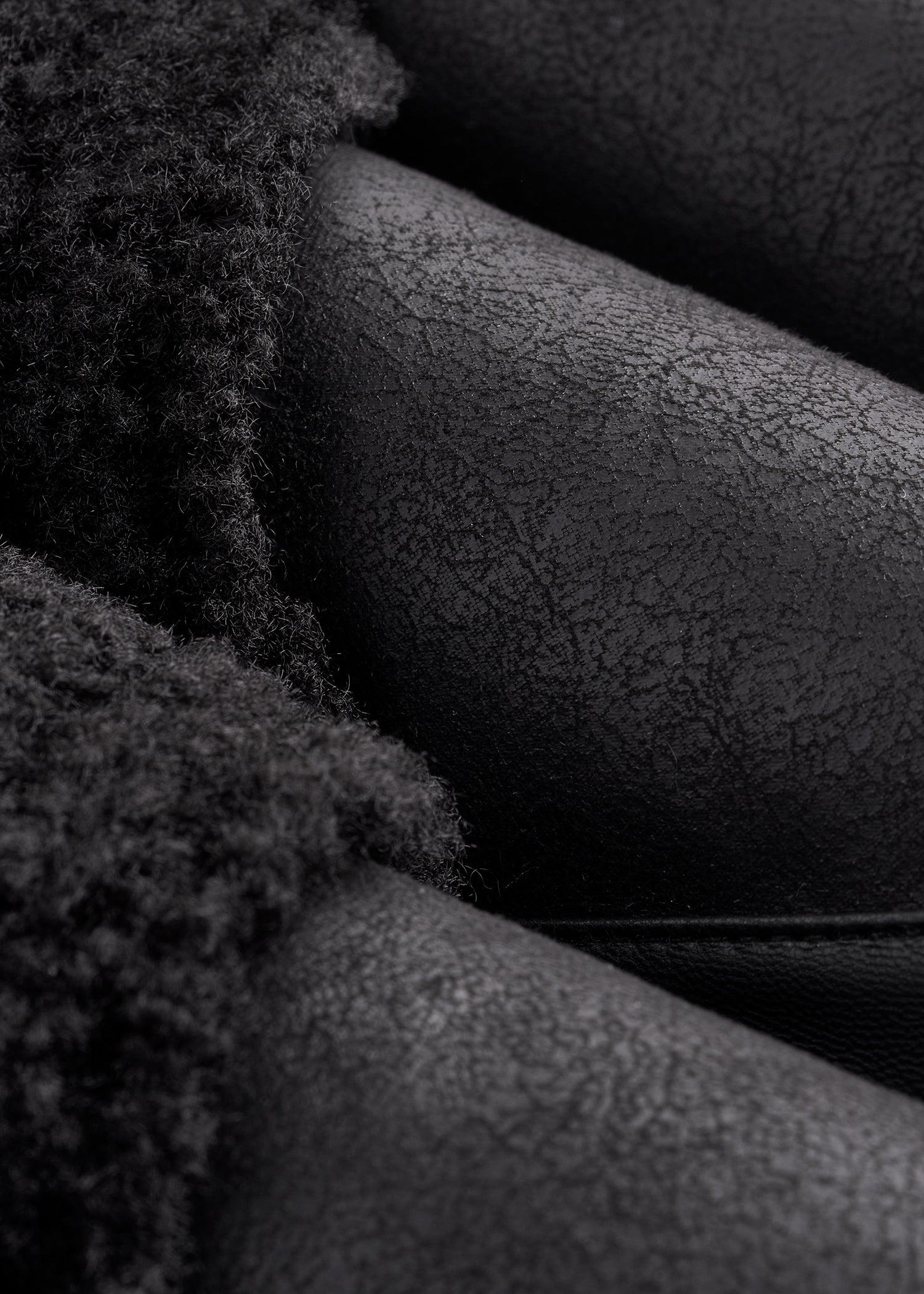 Shearling Moto Jacket for Tall Women in Black Female Product Image