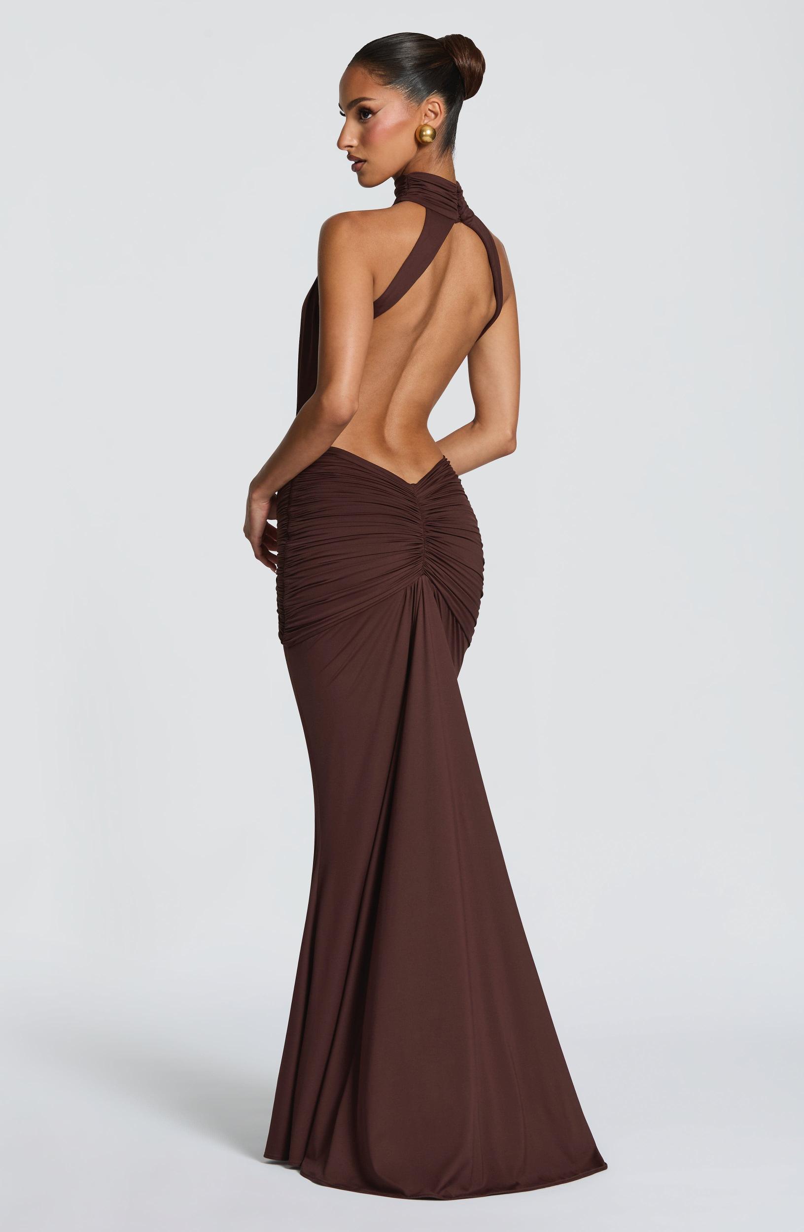 Thekla Maxi Dress - Plum Brown Product Image